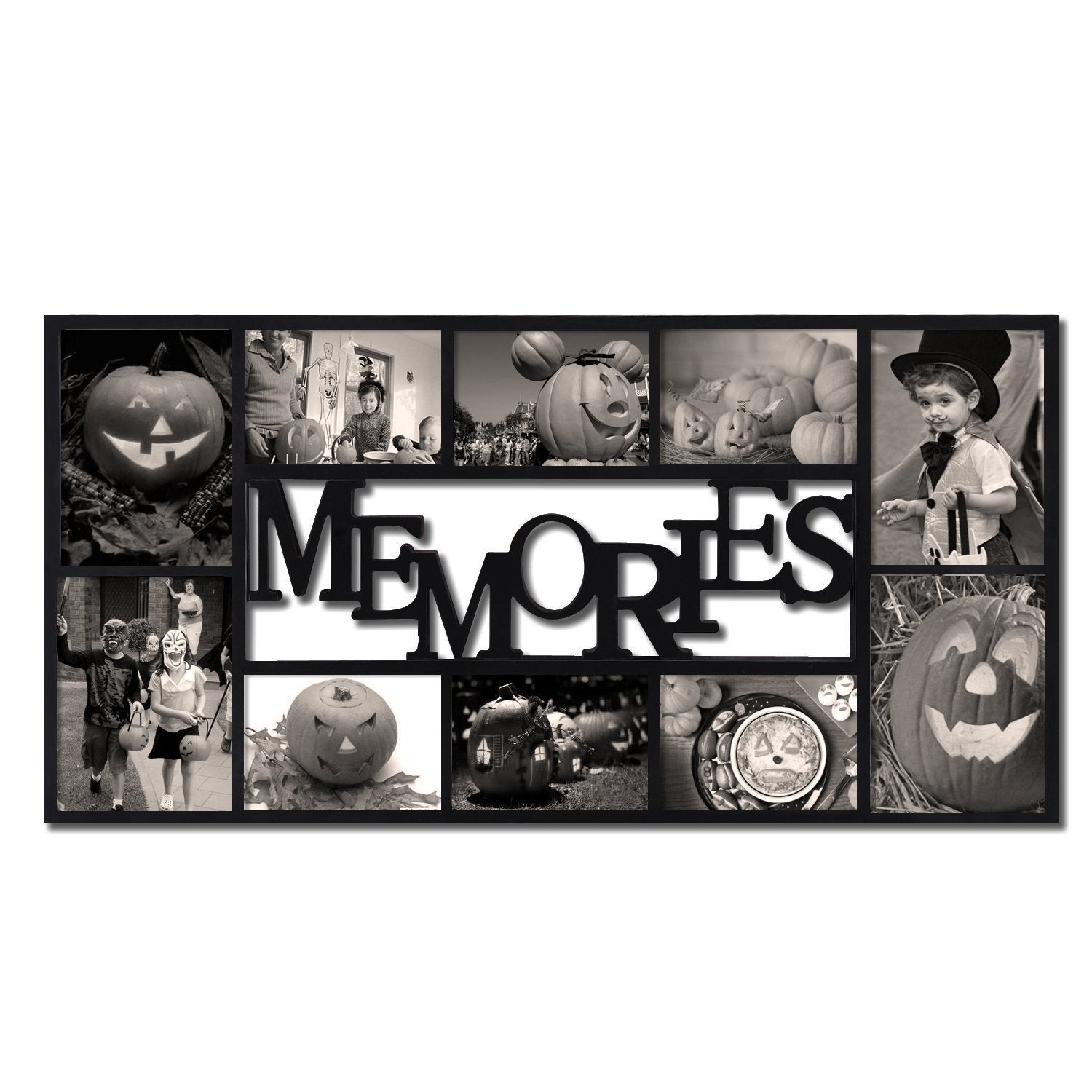 Black Decorative Adeco PF0459 Plastic Memories Wall Hanging Collage Picture Photo Frame, 4 X 6,Black