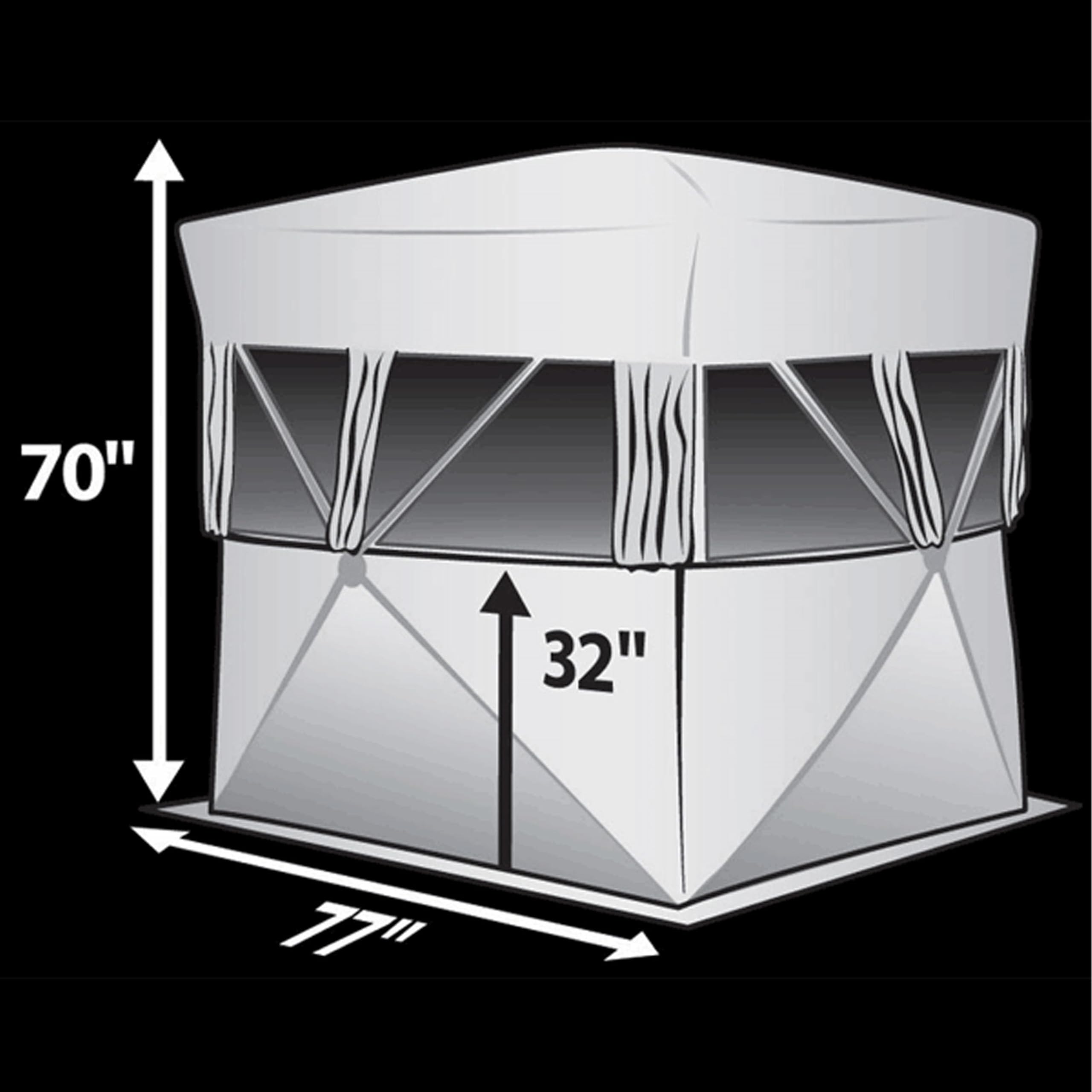 Muddy 360-Degree Viewing VS360 Durable Water-Resistant 3 Person Black Backed Quick Setup Portable Hunting Outdoor Ground Blind, Carry Bag Included, Epic Camo