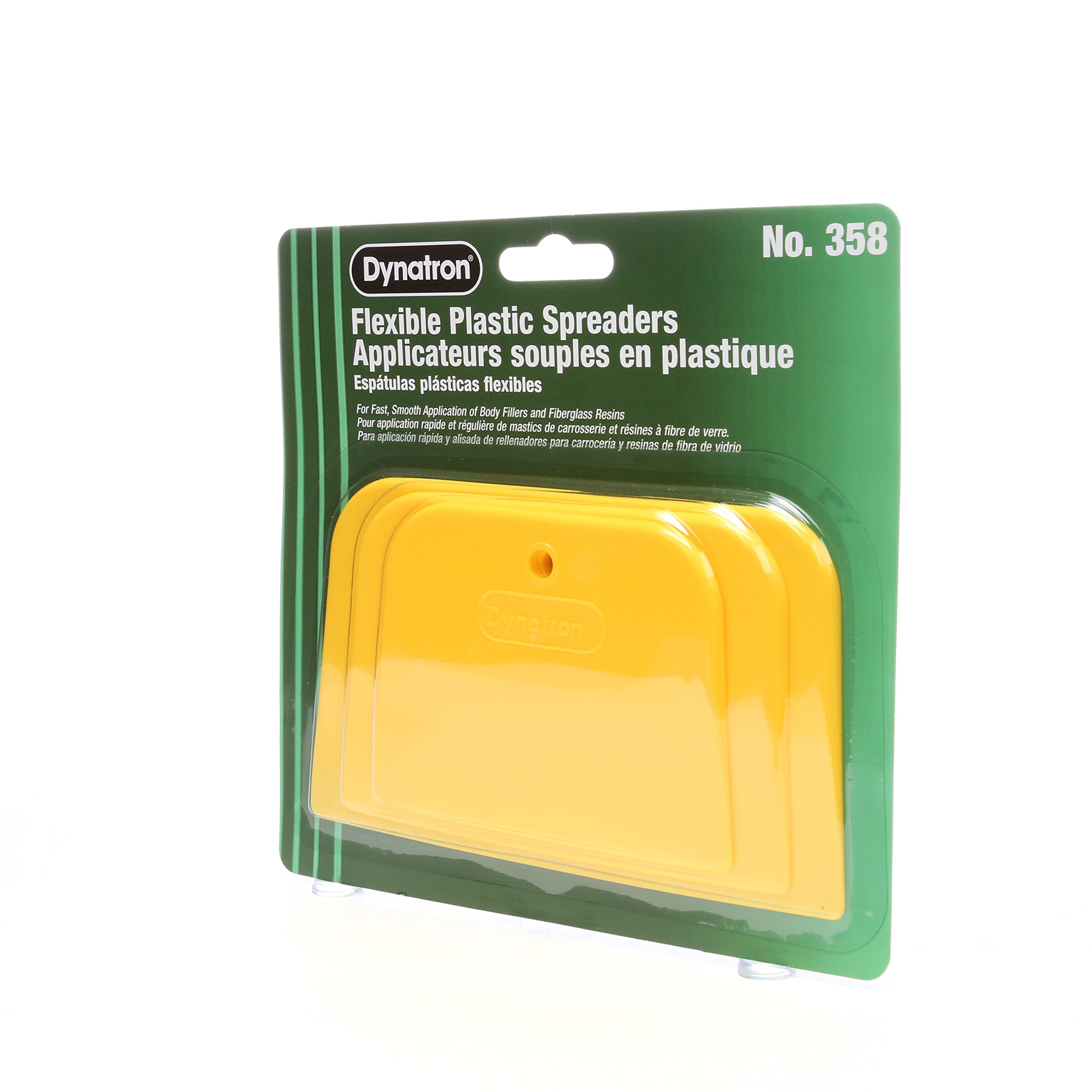 3M Dynatron, 1 Pack of 3 Spreaders, 4”, 5” and 6”, Used for Spreading of Fillers, Caulks, Glazes and Putties, 358
