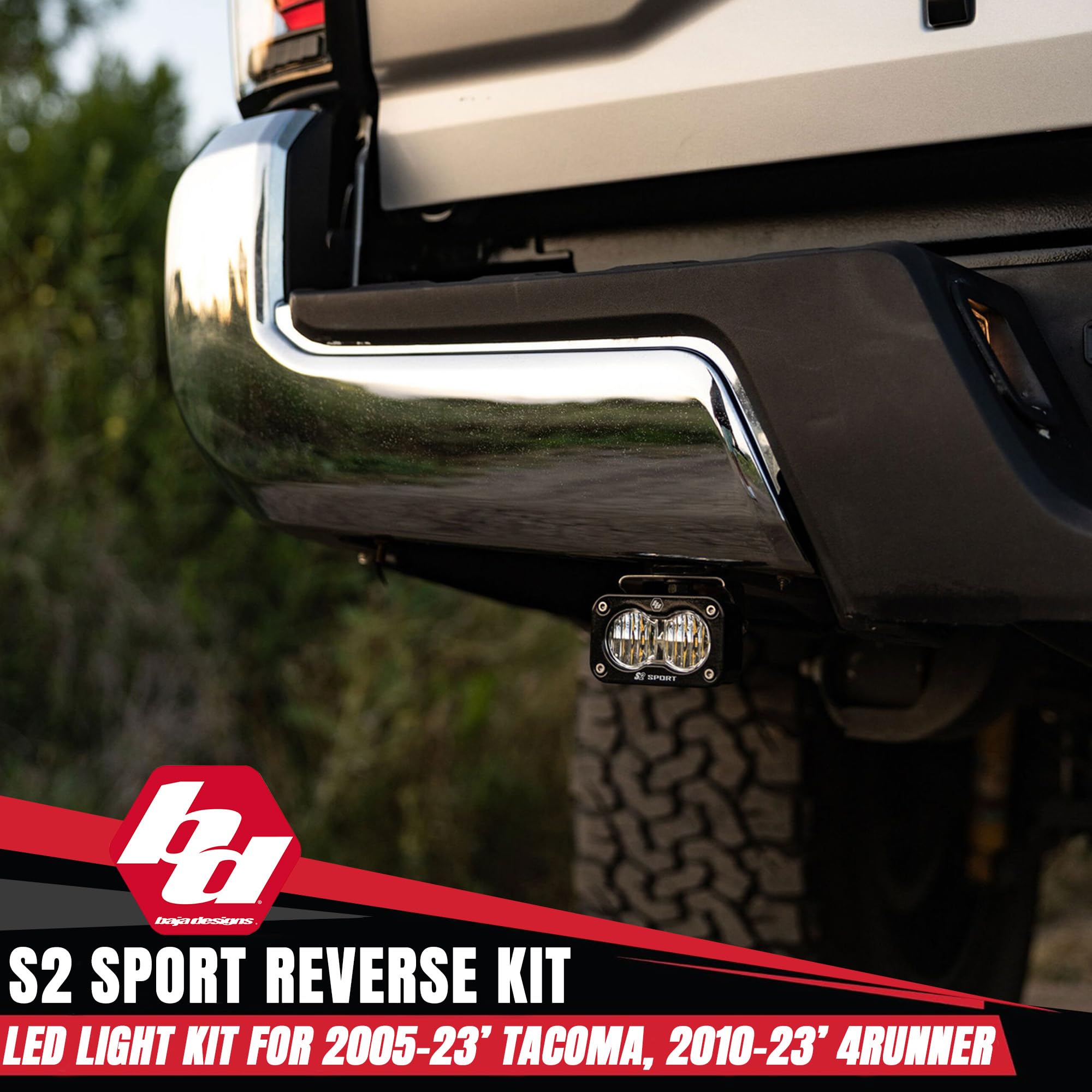 Baja Designs S2 Sport Dual LED Reverse Light Kit for 2005-23 Toyota Tacoma, 2010-23 4Runner (Wide Cornering; Clear Lens)