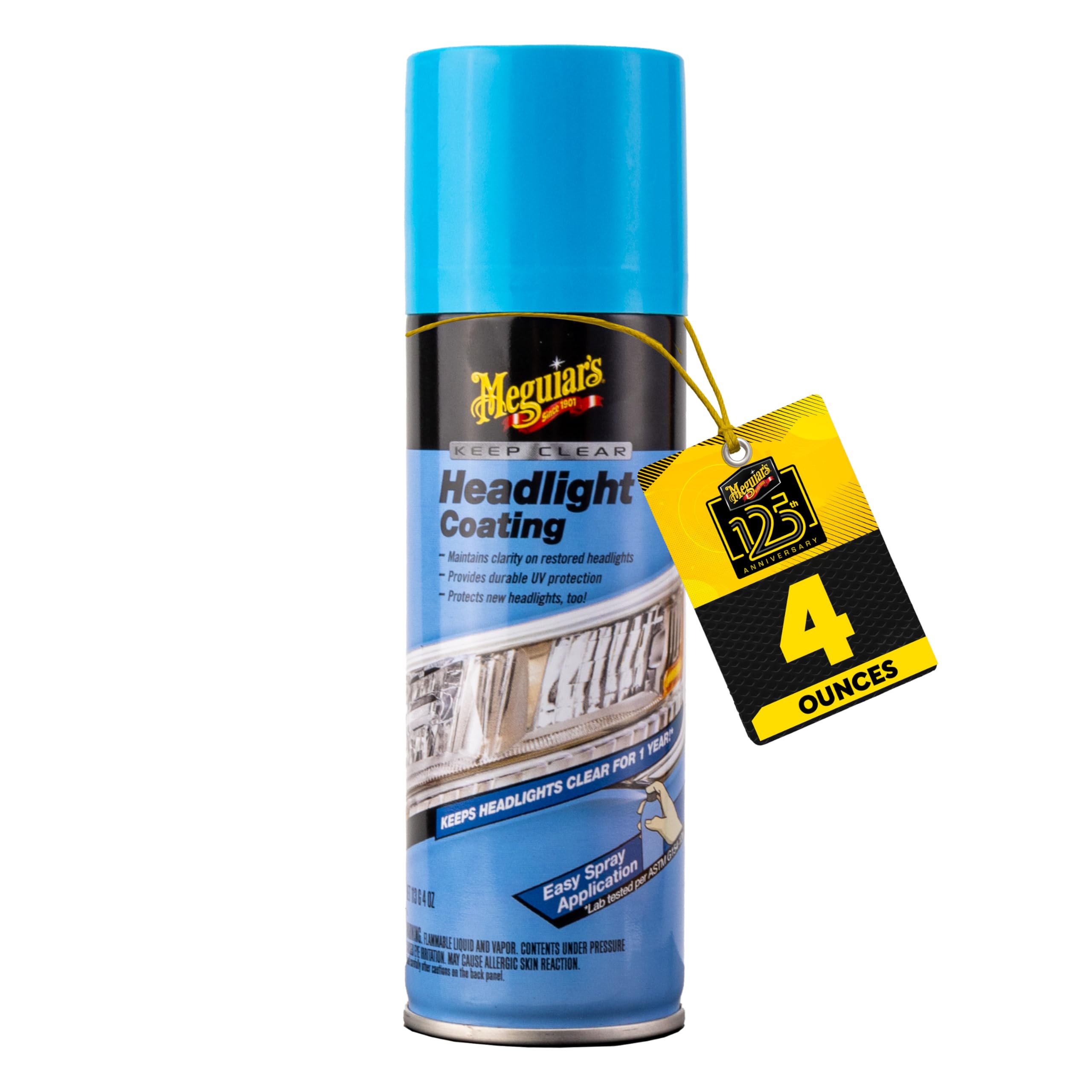 Keep Clear Meguiar's Headlight Coating, Maintain Like-New Clarity of Your Headlights with an Easy-to-Use Formula and UV Protection that Lasts All Year Long, 4 Ounce Aerosol