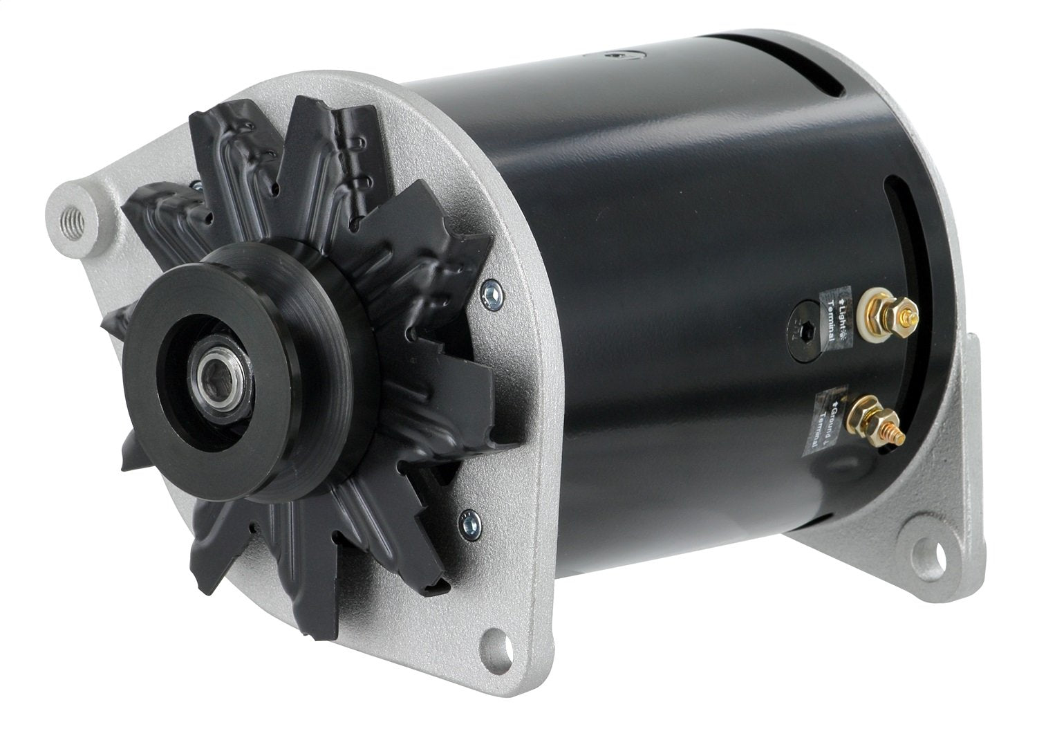 PowerGEN Powermaster 82158-2 Alternator (Ford Black 90A 12V T-Bird 1958-'63 w/Lamp Term w/Step Pulley for 3/8" Belt), 1 Pack