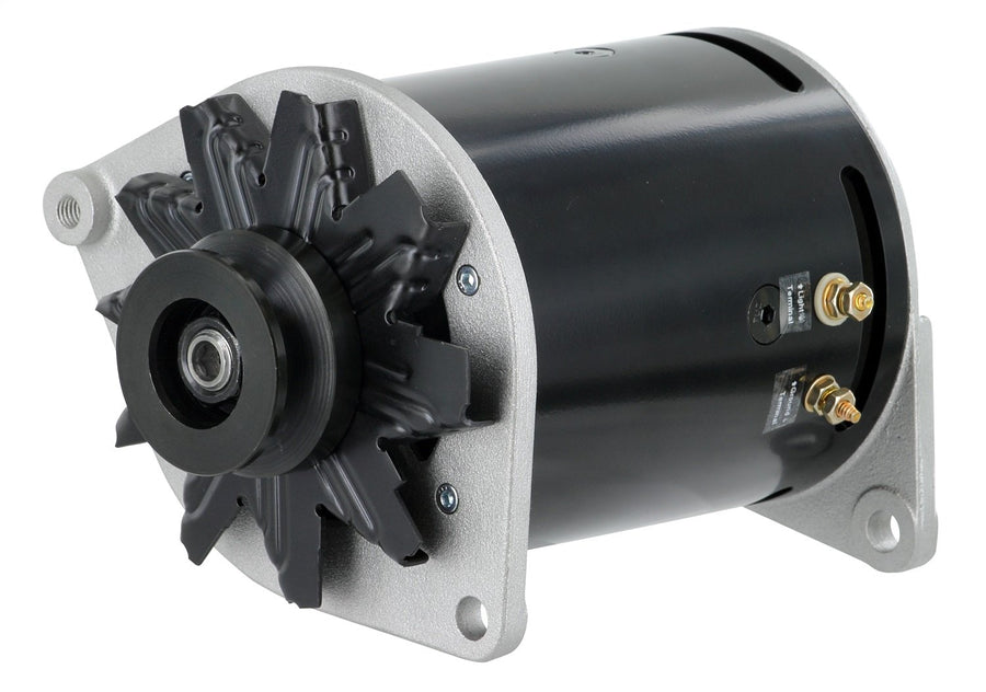 PowerGEN Powermaster 82158-2 Alternator (Ford Black 90A 12V T-Bird 1958-'63 w/Lamp Term w/Step Pulley for 3/8" Belt), 1 Pack