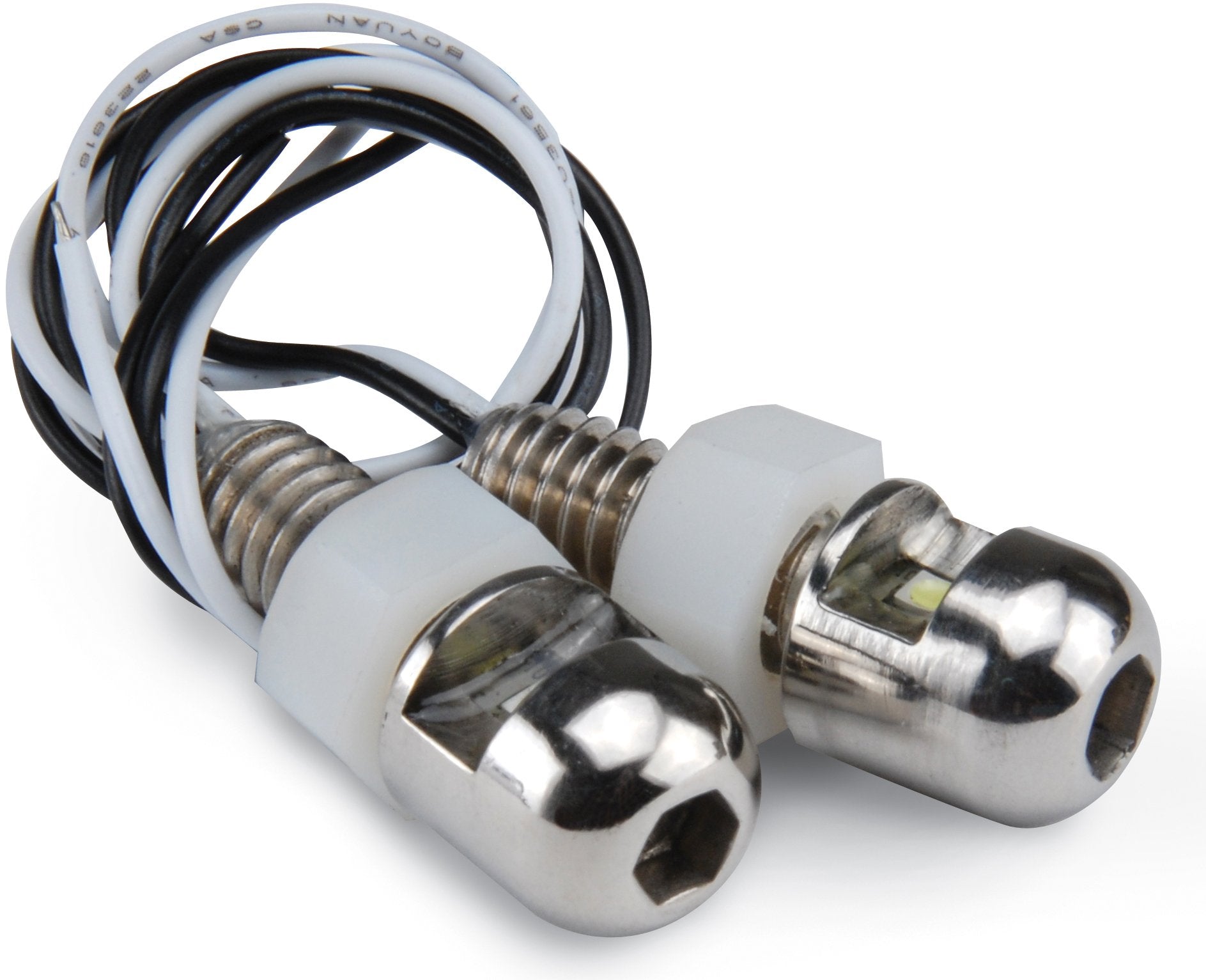 Lite'N Boltz LED License Plate Lighting Kit Design Engineering 030310 with Dome Head, 2 Piece - Polished