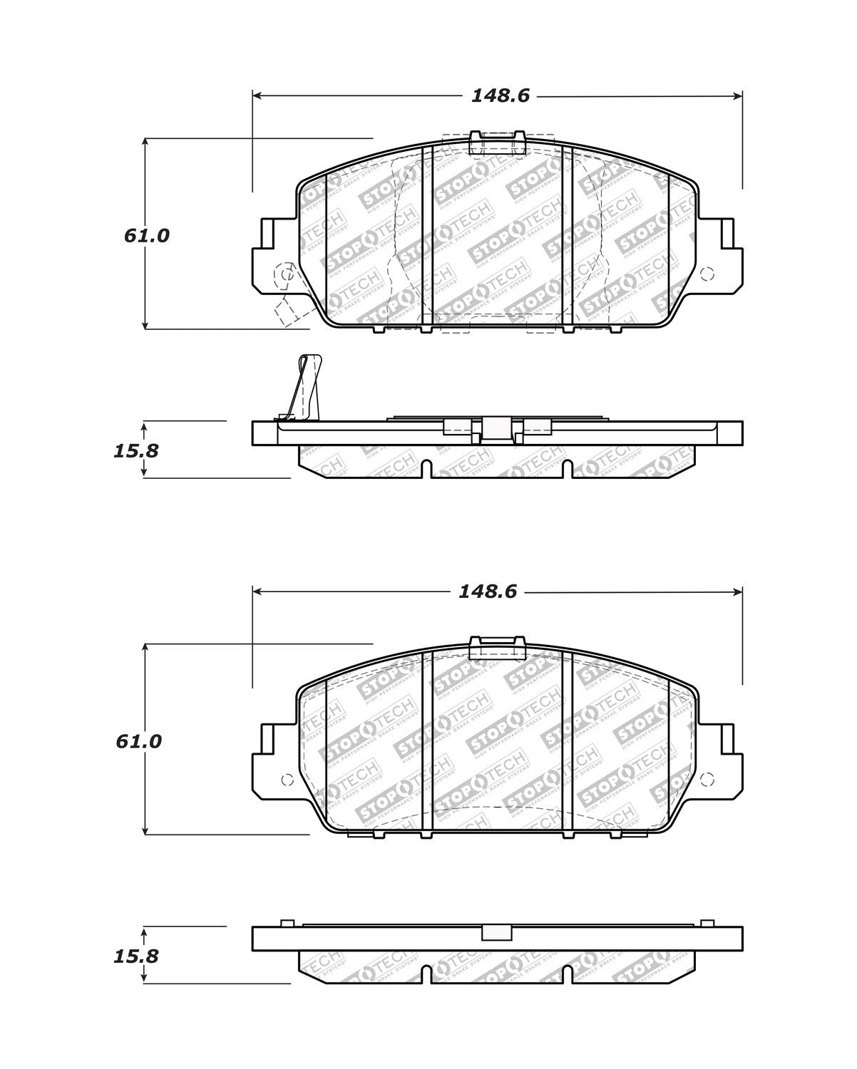 Brake Pads StopTech 305.16530 Street Select with Hardware