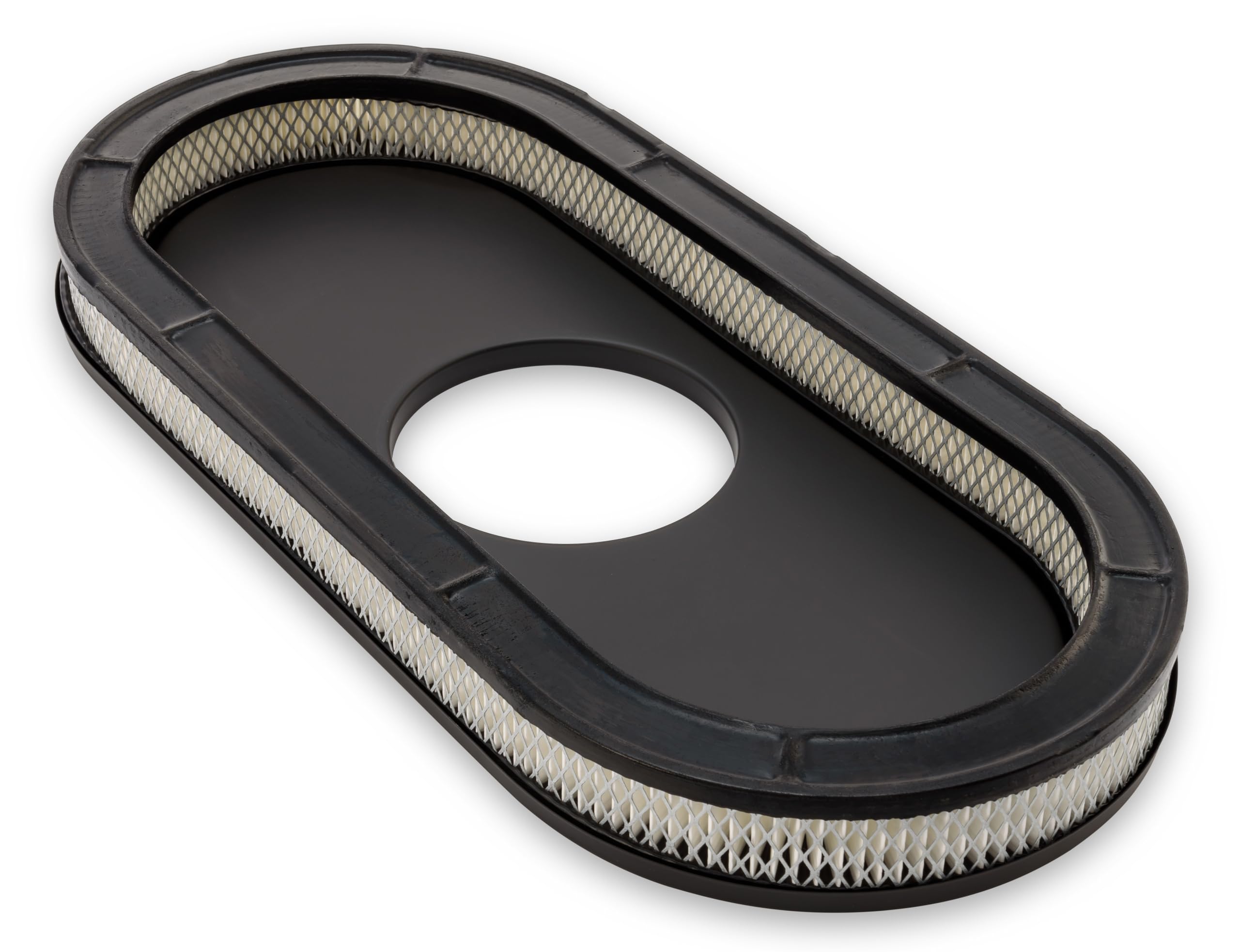 Oval Air Cleaner Scott Drake S1MS-9600-P Black Aluminum Finned No Logo