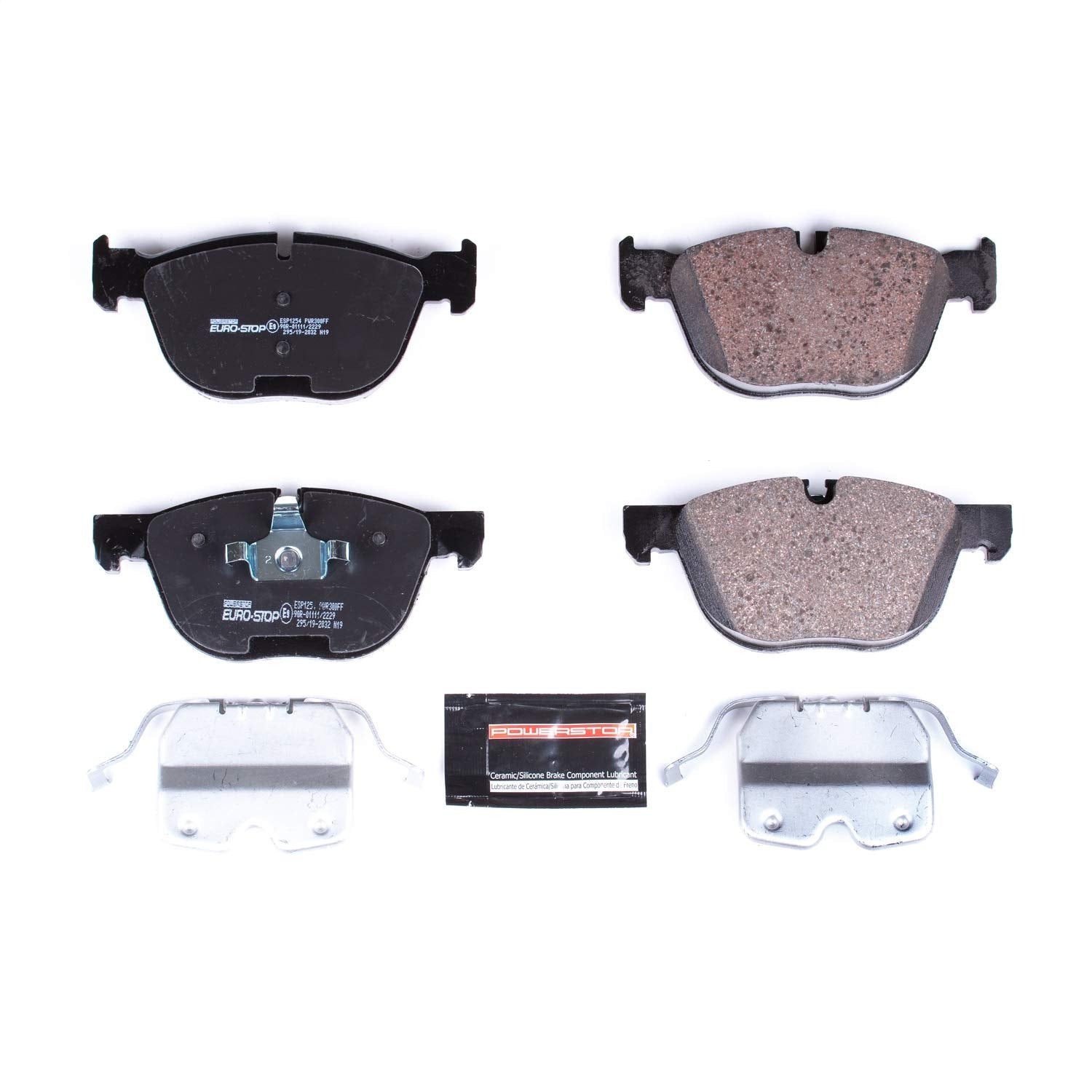 Power Stop Euro-Stop ESP1254 Front Ceramic Brake Pads For BMW X4 2016-2018, BMW X5 2007-2018, BMW X6 2008-2019 [Model Specific]