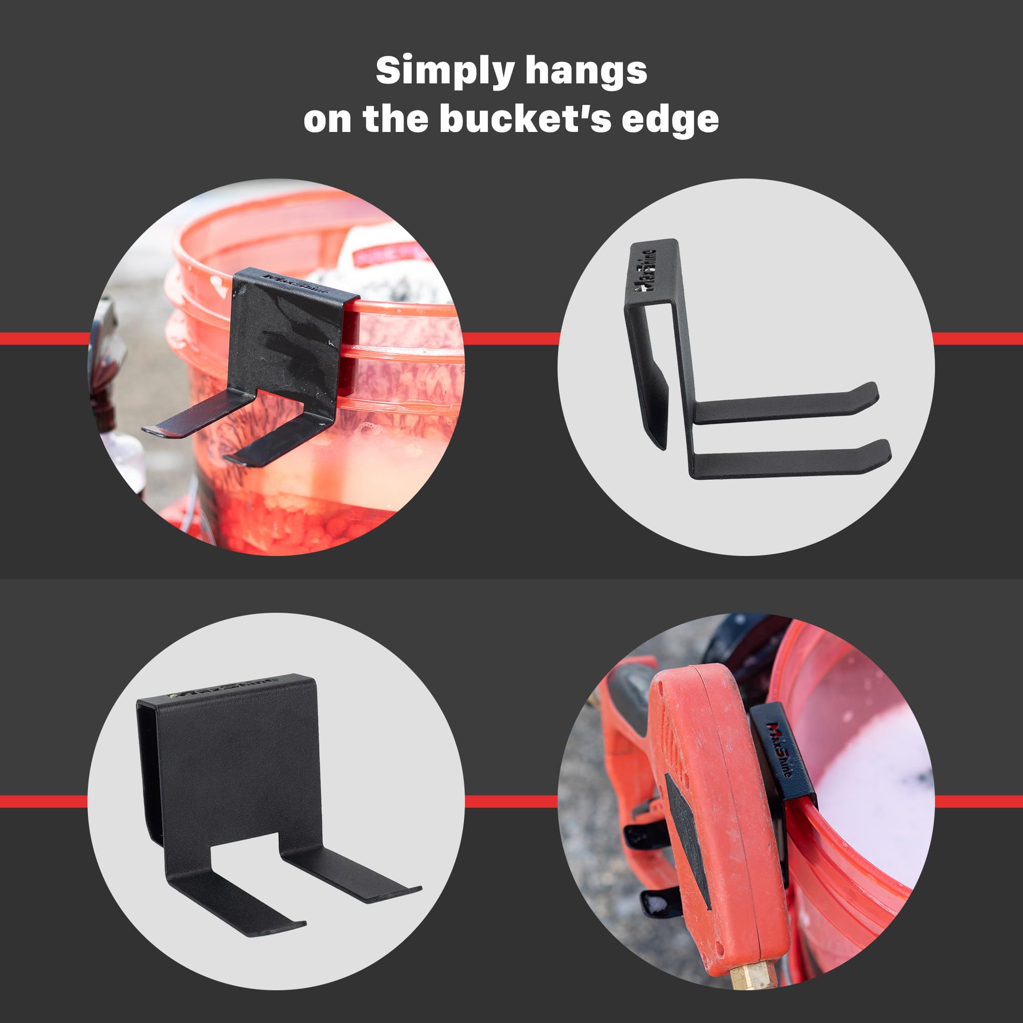 Maxshine Foam Cannon Universal Bucket Mount | Durable Holder for Hanging Foam Cannons | Professional Car Detailing Accessory for Garage Storage & Mobile Detailing Supplies Setup