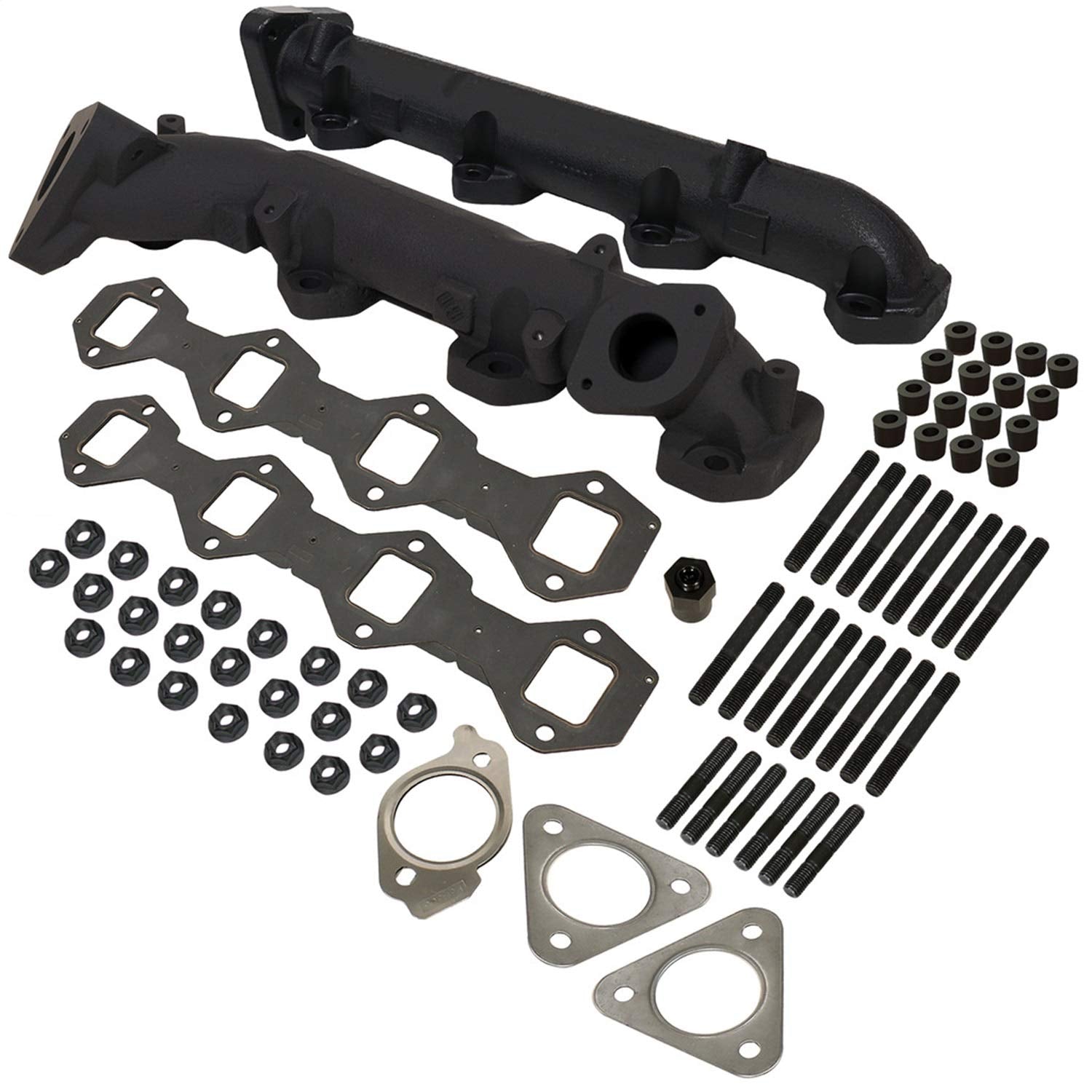 Diesel BD 1043008 Exhaust Manifold Kit; Incl. Manifold/Cross Over Tube/EGR Port; High Temp Black Coated;