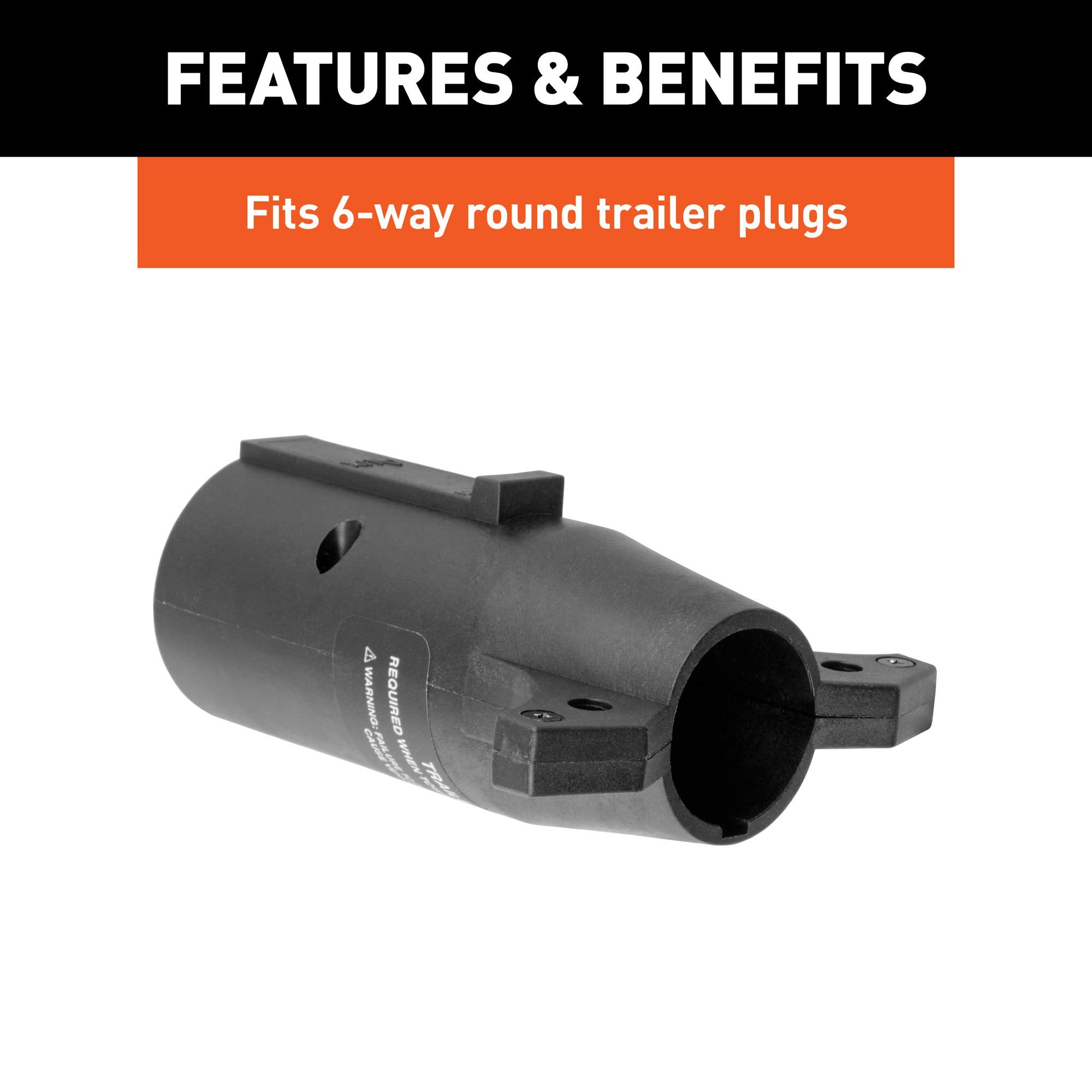 7-Way RV Blade CURT 57005 Vehicle-Side to 6-Way Round Trailer-Side Trailer Wiring Adapter