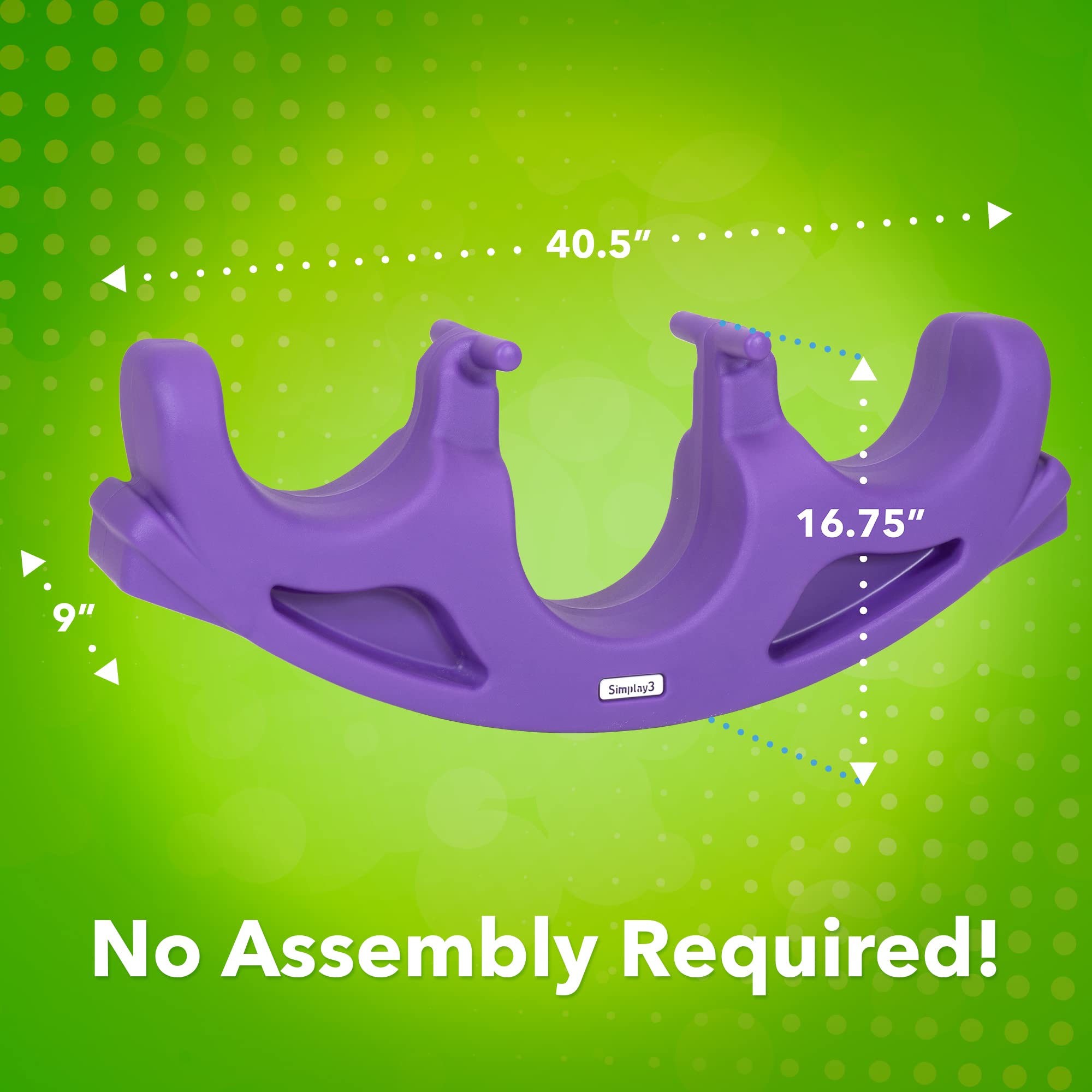 Simplay3 Teeter Totter Rock and Roll Seesaw - Rocking Fun for Two Toddlers or Kids Ages 18 Months to 5 Yrs- Purple, Made in USA