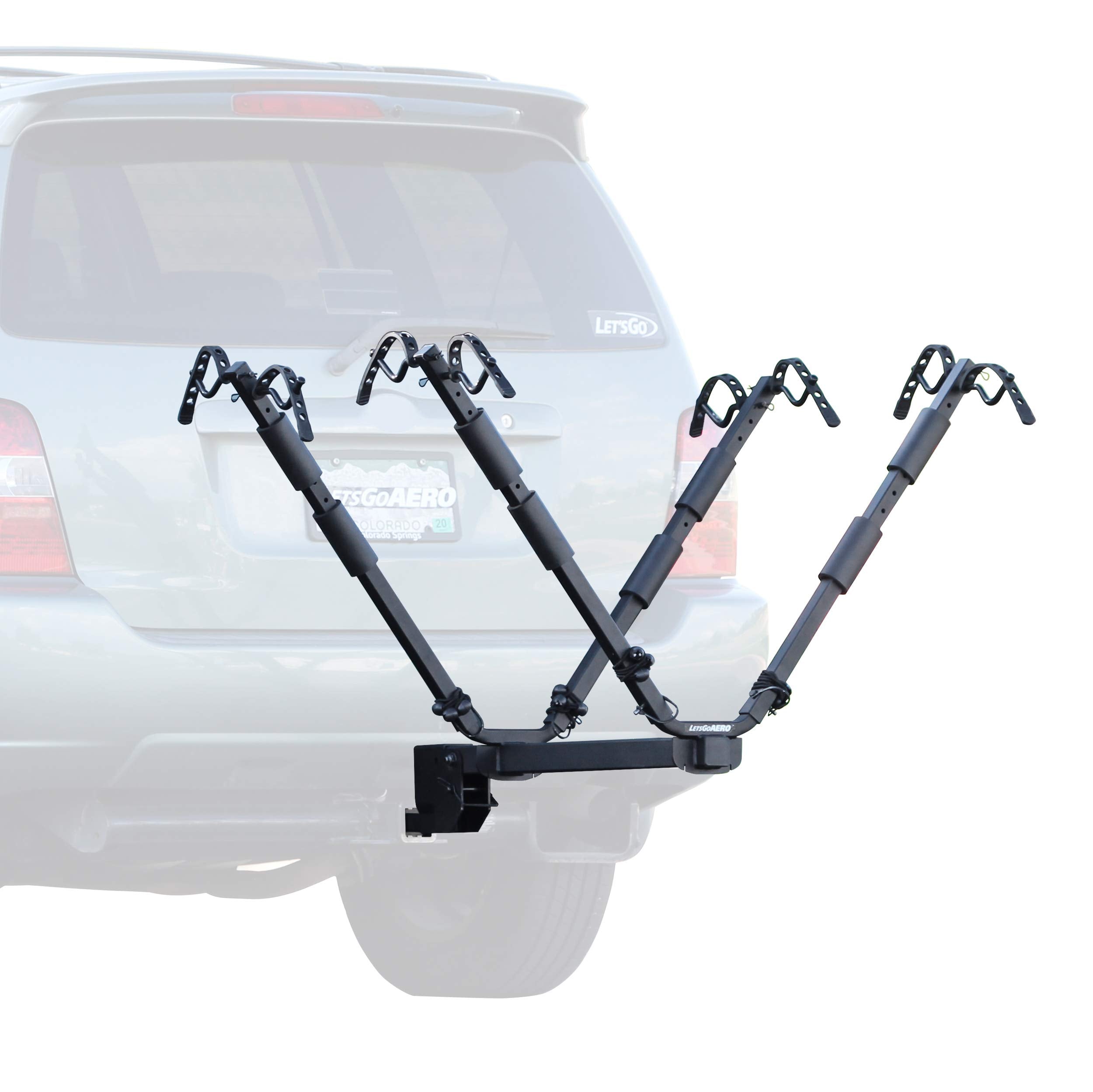 Let's Go Aero Four Bike NEO™-4 Hitch Mount V-Rack with Tilt Shank (Model B01014)