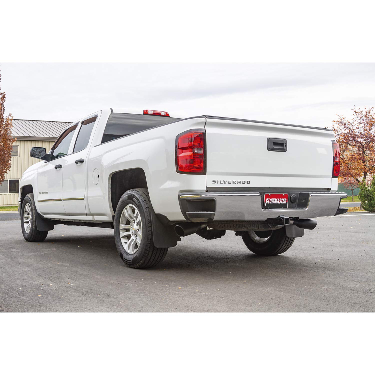 Flowmaster FlowFX 717869 Cat-Back Exhaust 2.5 Inch 409 Stainless Steel 4.5 Inch Black 304 Stainless Tips Compatible with 2014-2019 Classic Body Chevy Silverado GMC Sierra 1500 Crew Cab Double Cab 5.3L