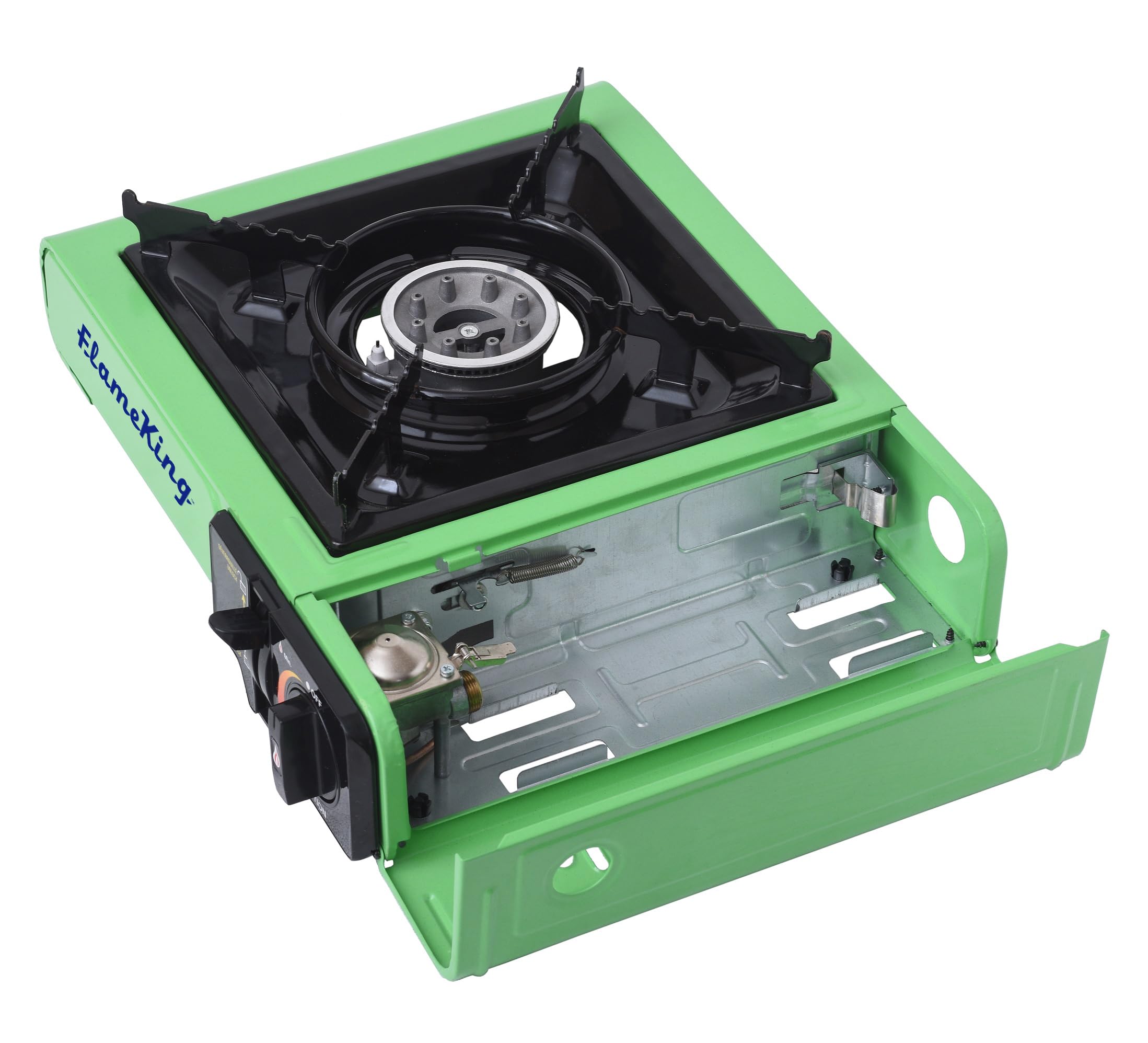 Flame King Dual Fuel YSNVT-505 Butane & Propane Gas Camping Stove with Single Burner, Portable and Great for Outdoor Cooking, Backpacking