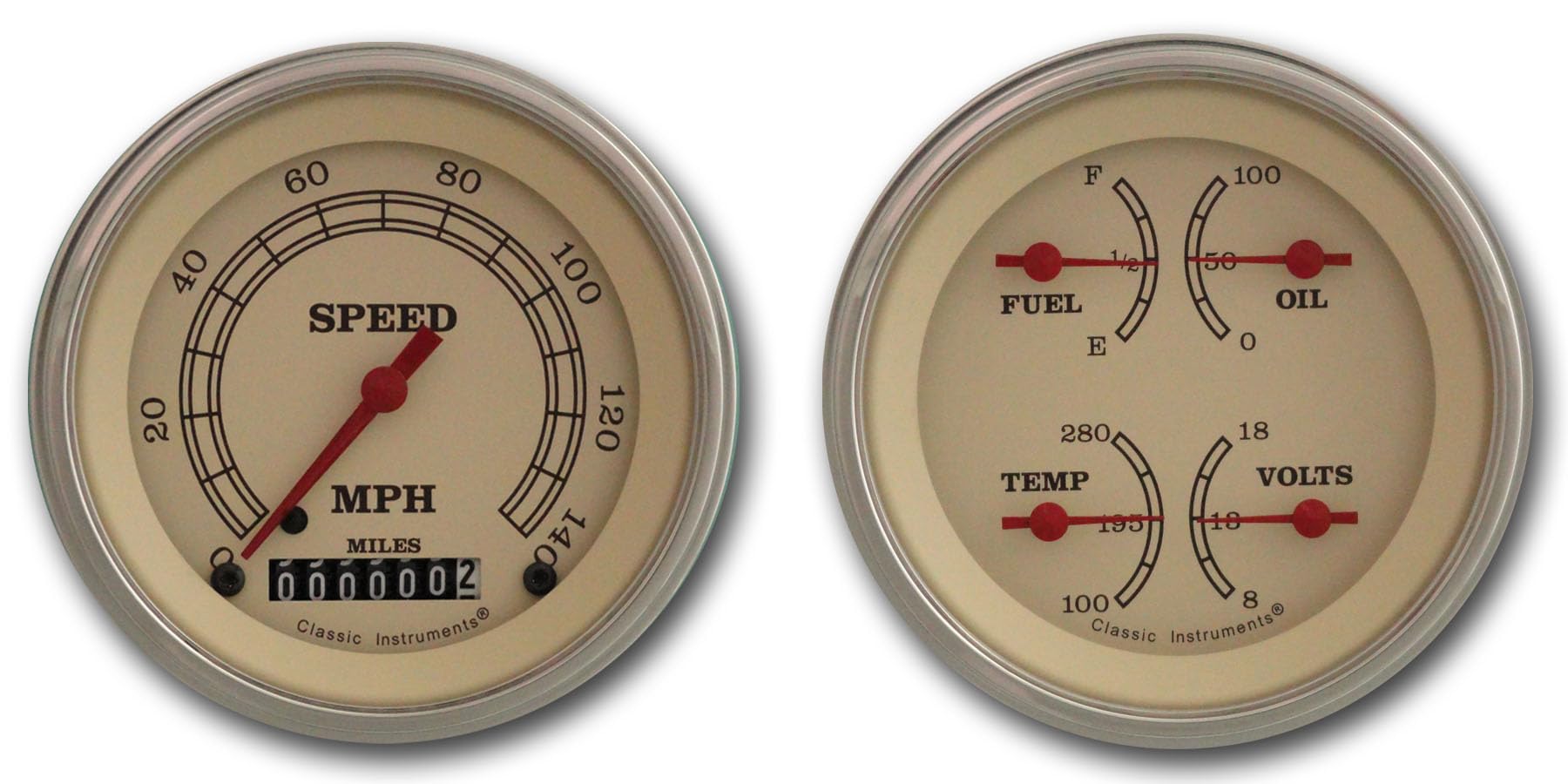 Vintage Series Classic Instruments VT02SLF Two Gauge Set