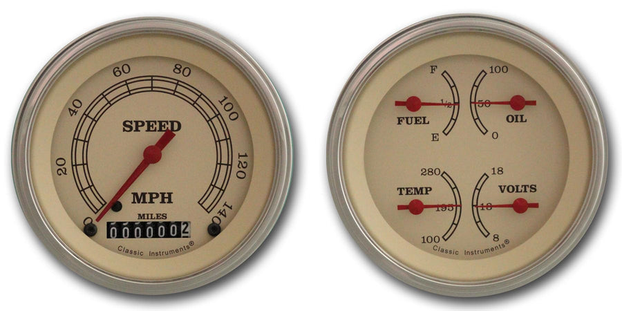 Vintage Series Classic Instruments VT02SLF Two Gauge Set