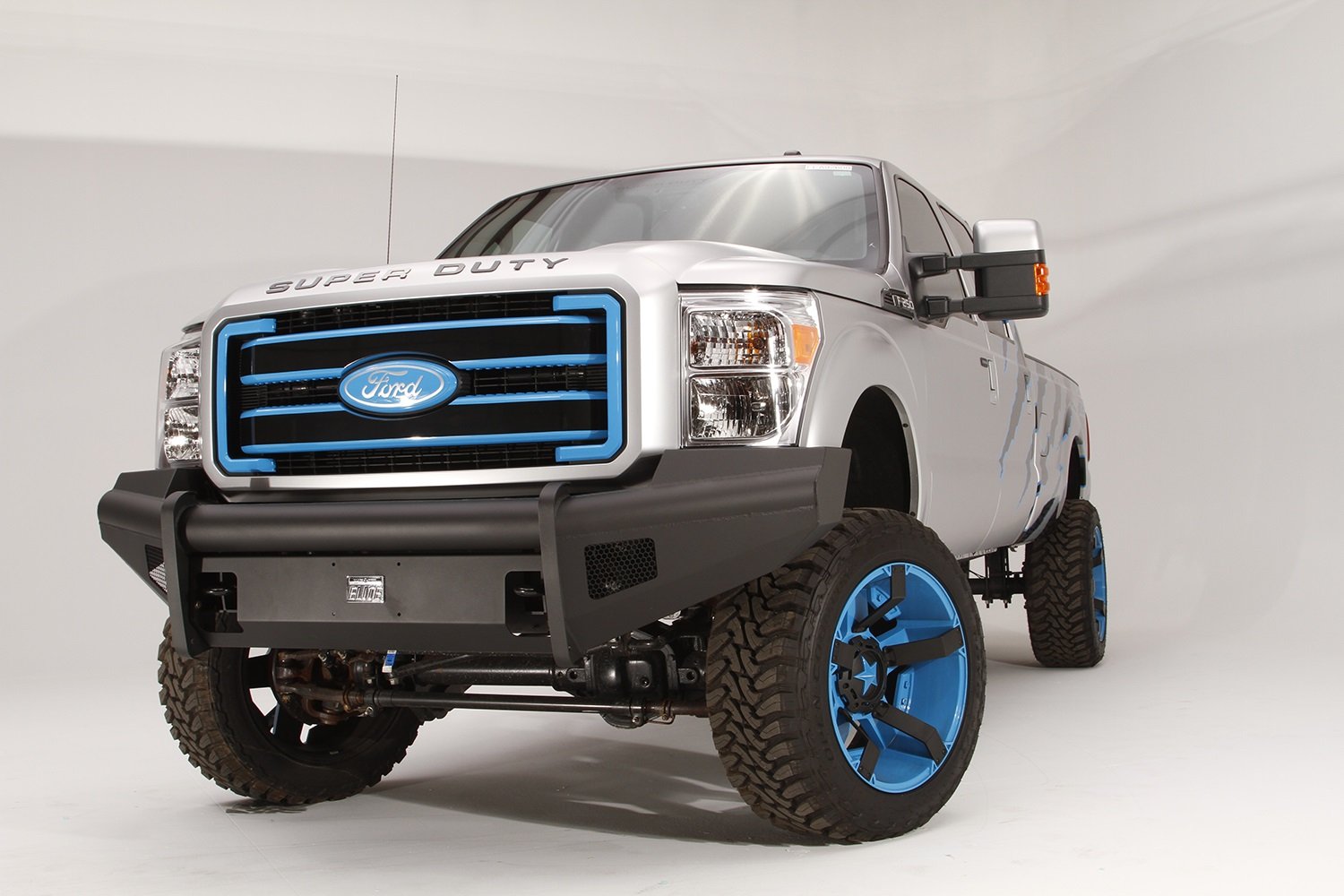 Fab Fours Elite Front Bumper FS11-Q2561-1 2 Stage Black Powder Coated w/o Full Grill Guard Incl. Light Cut-Outs