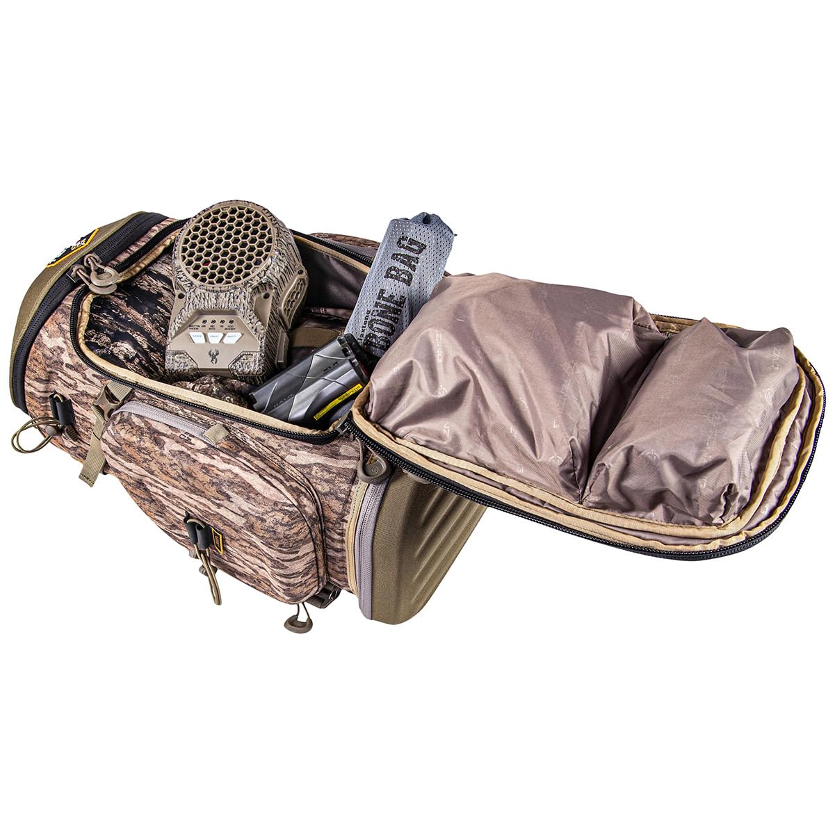 H2O Compatible TENZING Hangtime Day Pack for Tree Stand Hunting, Durable EVA-Molded Hunting Backpack with 7 Compartments & 15 Pockets, 1,600-cubic-inch Hunting Pack, Mossy Oak Bottomland