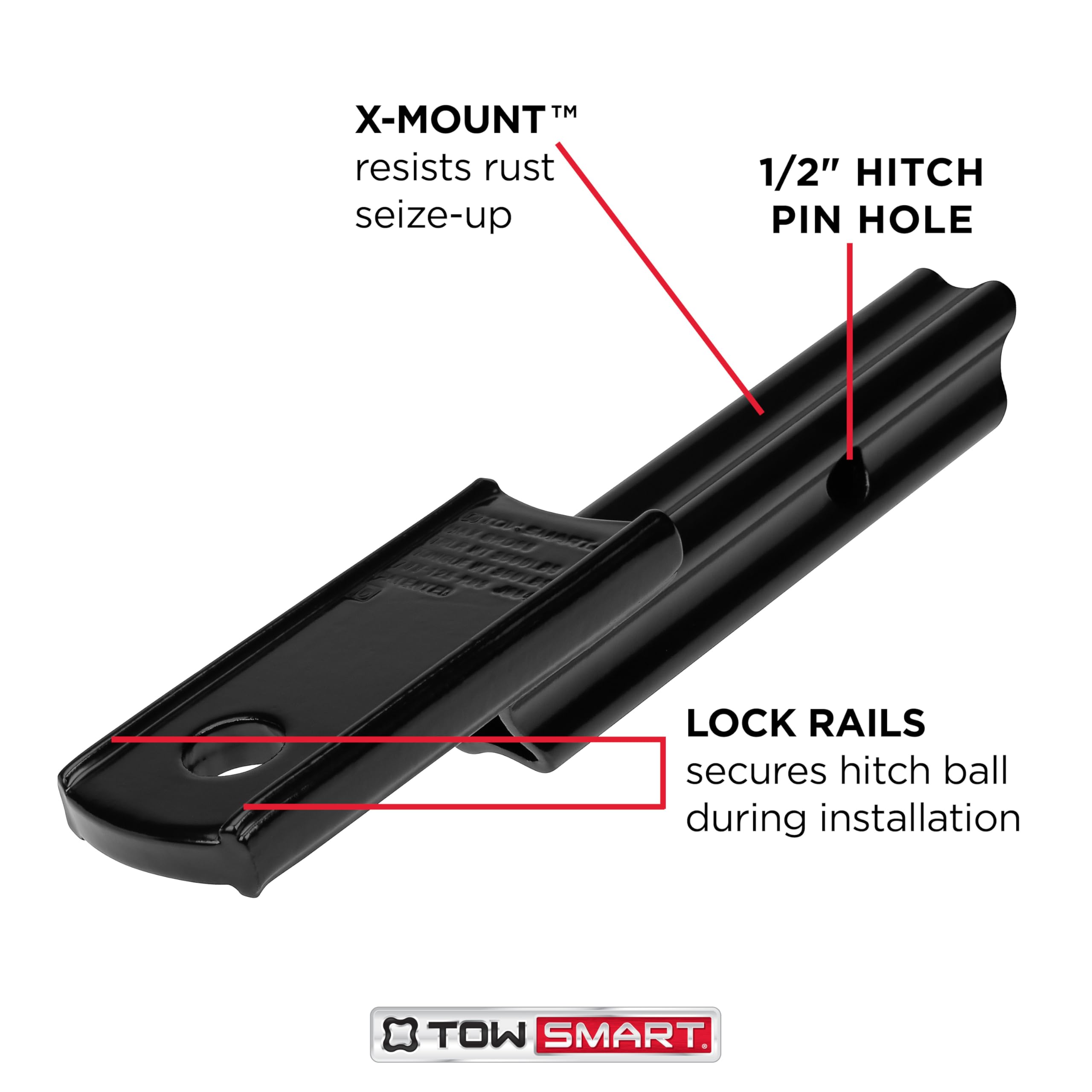 TOWSMART 1-1/4 in. Drop Class II, 3,500 lb. x 3/4 in. Rise x 3/4 in. Shank, X-Mount Trailer Hitch Ball Mount