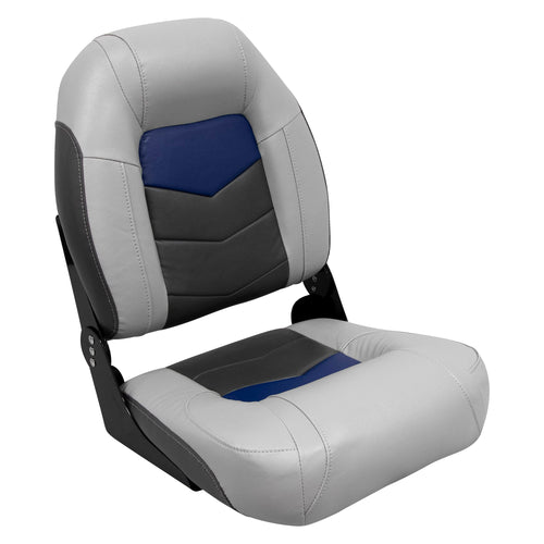 3304-1880 Wise Pro-Angler Series High Back Boat Seat Marble Grey/Blueberry/Charcoal