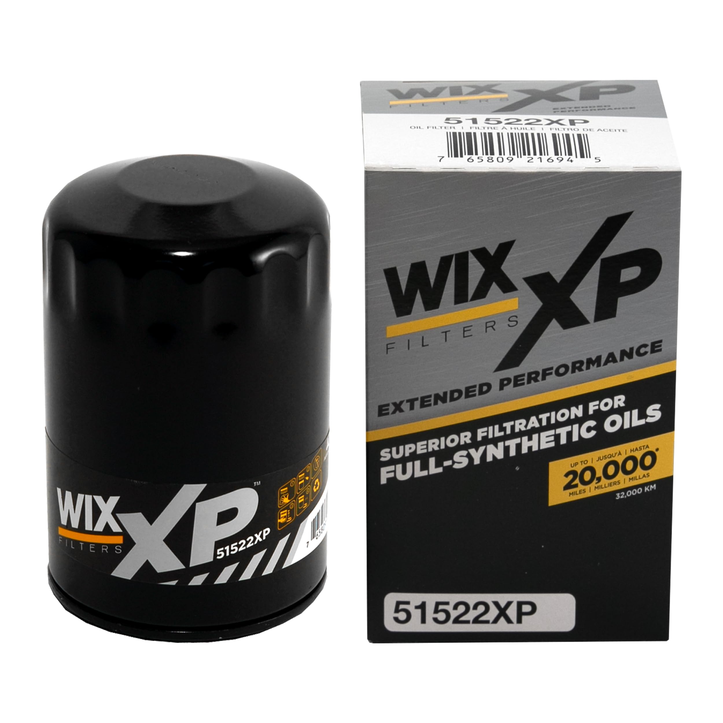 WIX XP 51522XP Oil Filter Replacement, Built for Synthetic Oil - Compatible With AMC (82-86), Buick (80-11), Cadillac (77-11), GM (99-12), Saturn (93-10), Jeep (81-86), Isuzu (03-09), Saab (06-09)