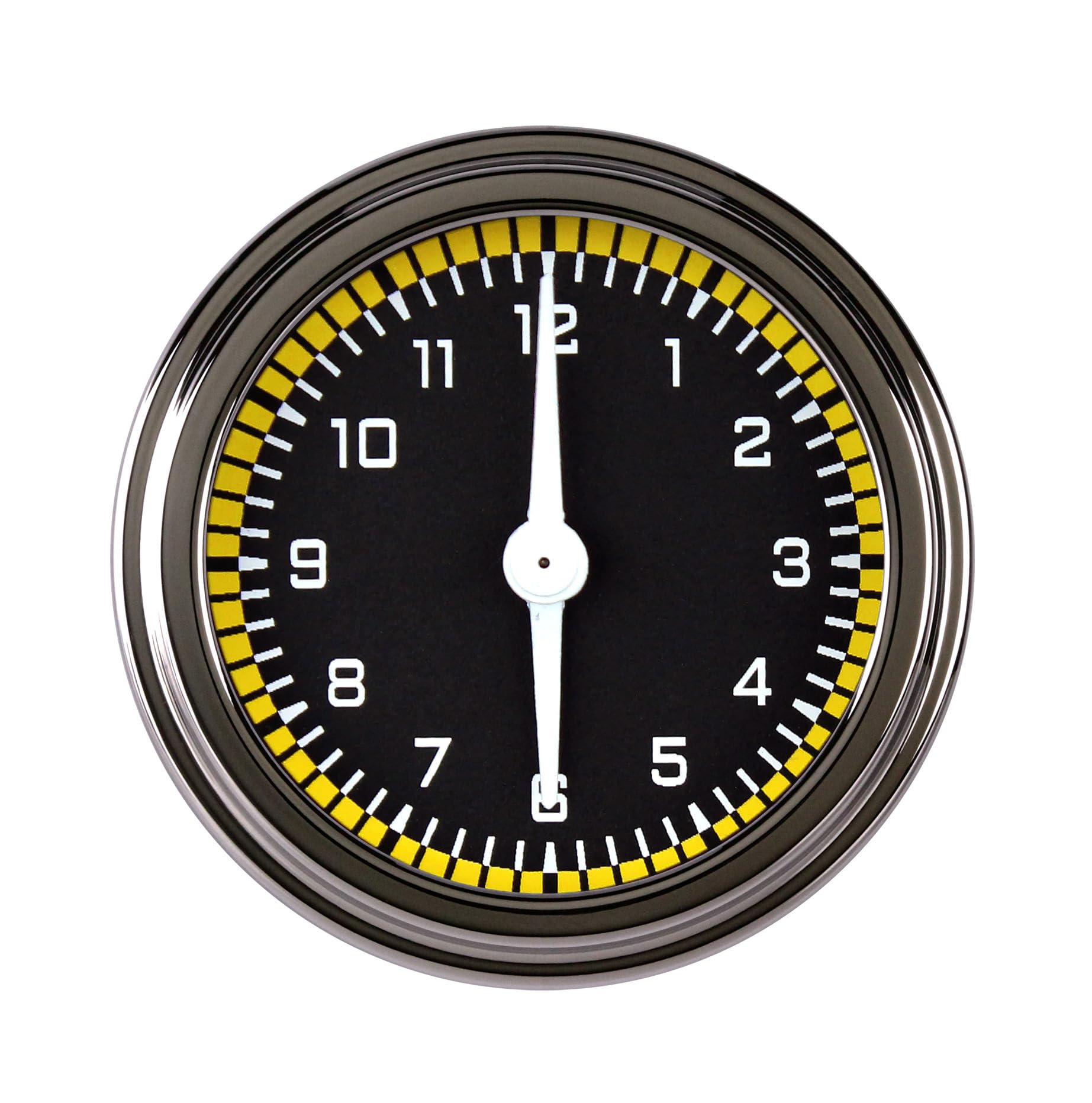 AX90YSLF Classic Instruments Autocross Yellow 2 1/8" Clock W/Reset