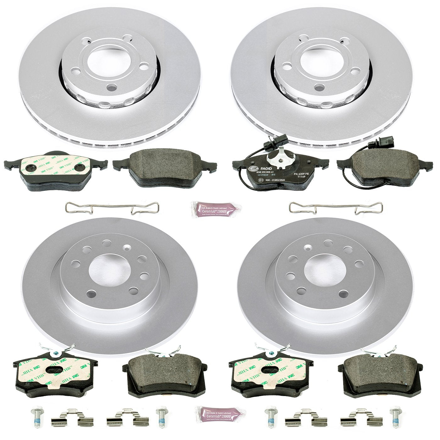 Power Stop ESK529 Euro-Stop Front & Rear Brake Kit Audi Volkswagen For Audi A6 1998-2001, Volkswagen Passat 1999-2005 [Model Specific]