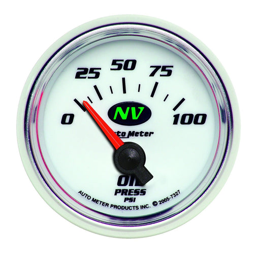 Auto Meter NV 7327 Short Sweep Electric Oil Pressure Gauge,2.3125 in.