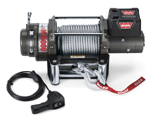 M15000 Series WARN 47801 Electric 12V Heavyweight Winch with Steel Cable Wire Rope: 7/16" Diameter x 90' Length, 7.5 Ton (15,000 lb) Pulling Capacity