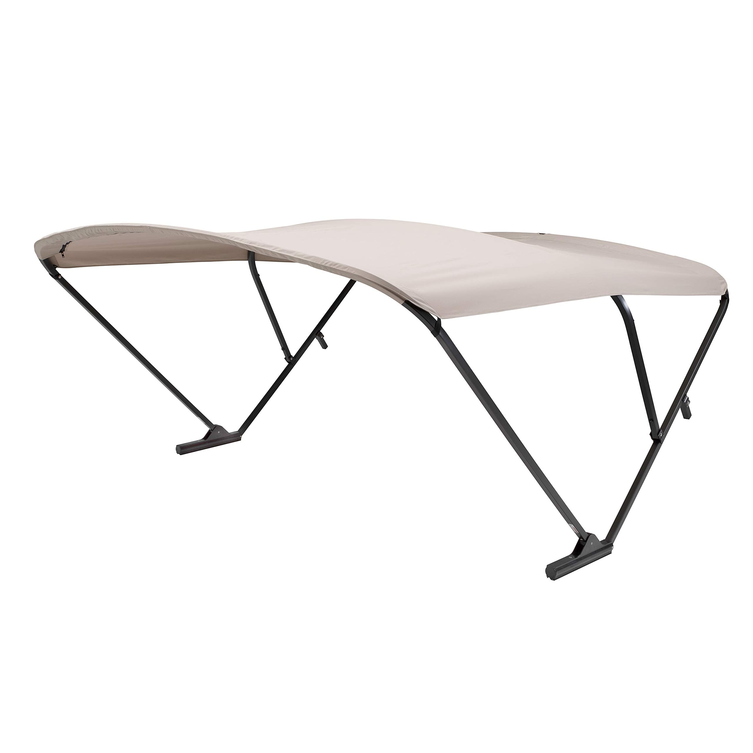 Power SureShade Pontoon Bimini Top - Black Anodized Frame, Beige Fabric