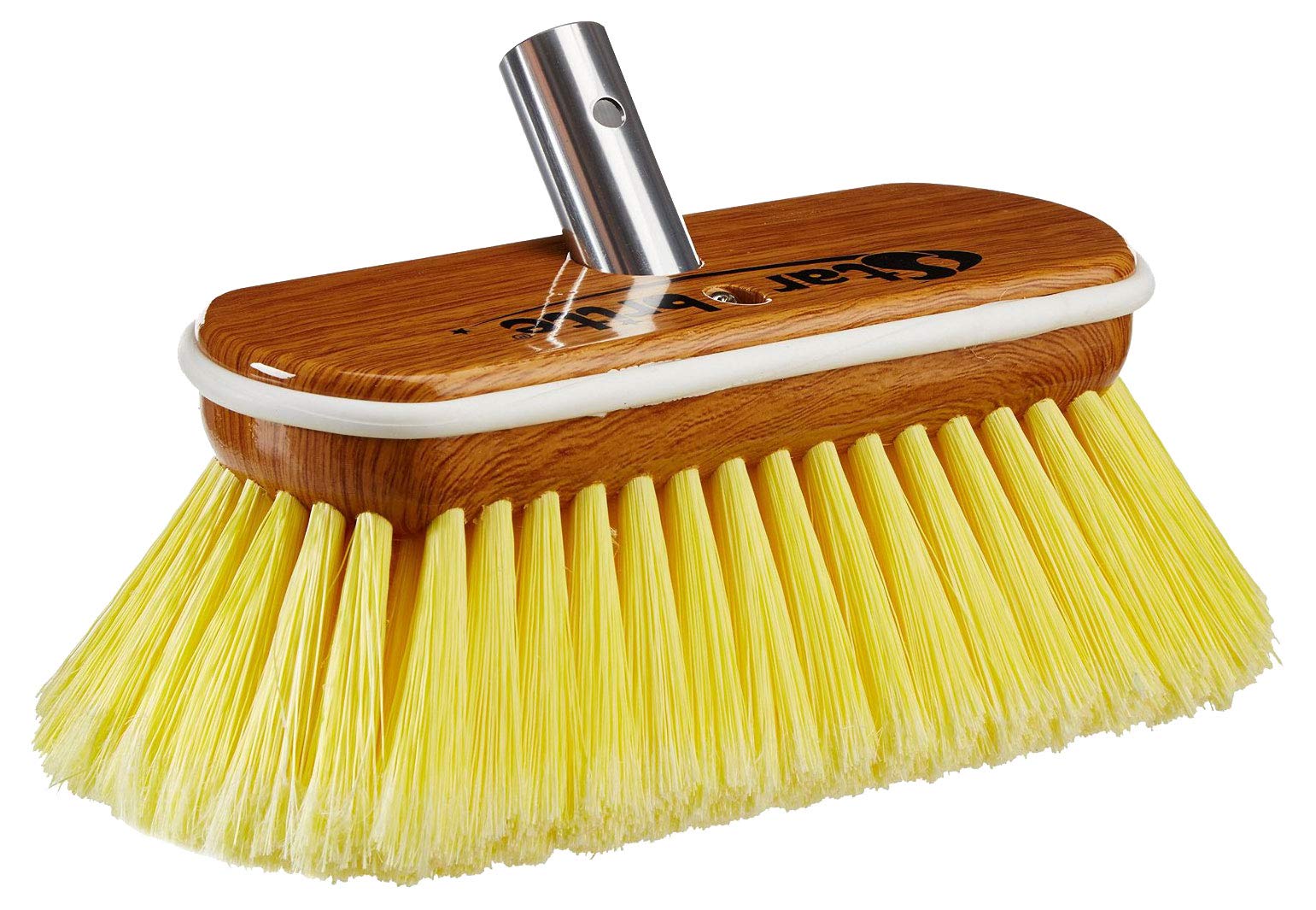 8" STAR BRITE Premium Cleaning Brush - Synthetic Wood Block with High-Density Star Prene Fibers for Smooth & Painted Surfaces - Fits Star brite Extend-A-Brush Handles - Soft Bristle, Yellow (040170)