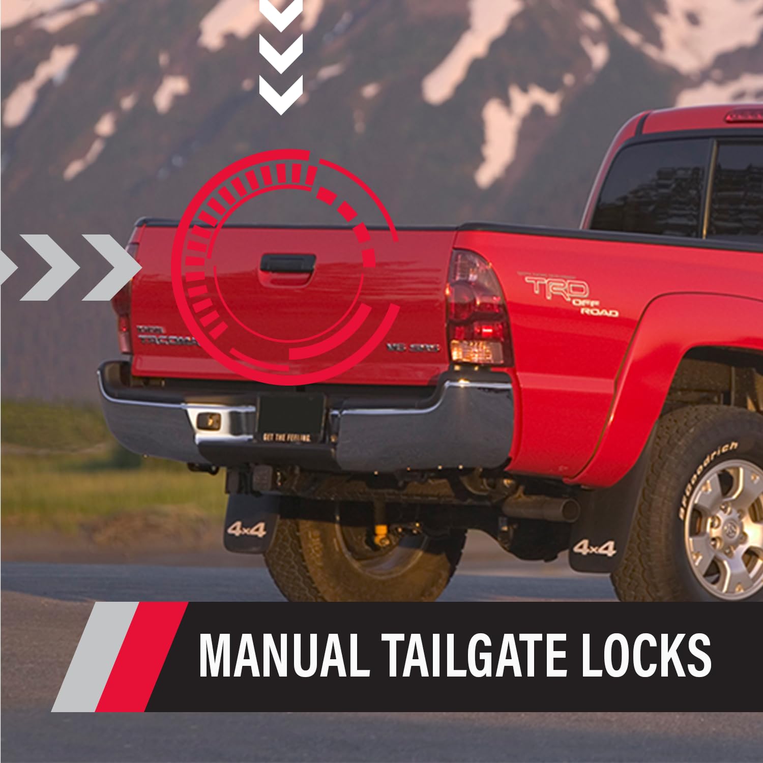 Pop & Lock PL5400 Manual Black Tailgate Lock with Bolt Codeable Technology for Toyota Tacoma
