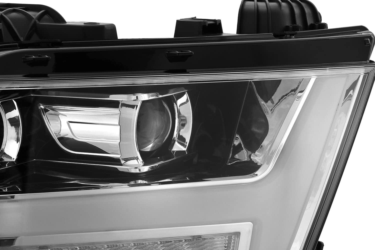 19-20 Ram AlphaRex 1500HD PRO-Series Proj Headlight Plnk Styl Chrm w/Activ Light/Seq Signal/Plnk DRL
