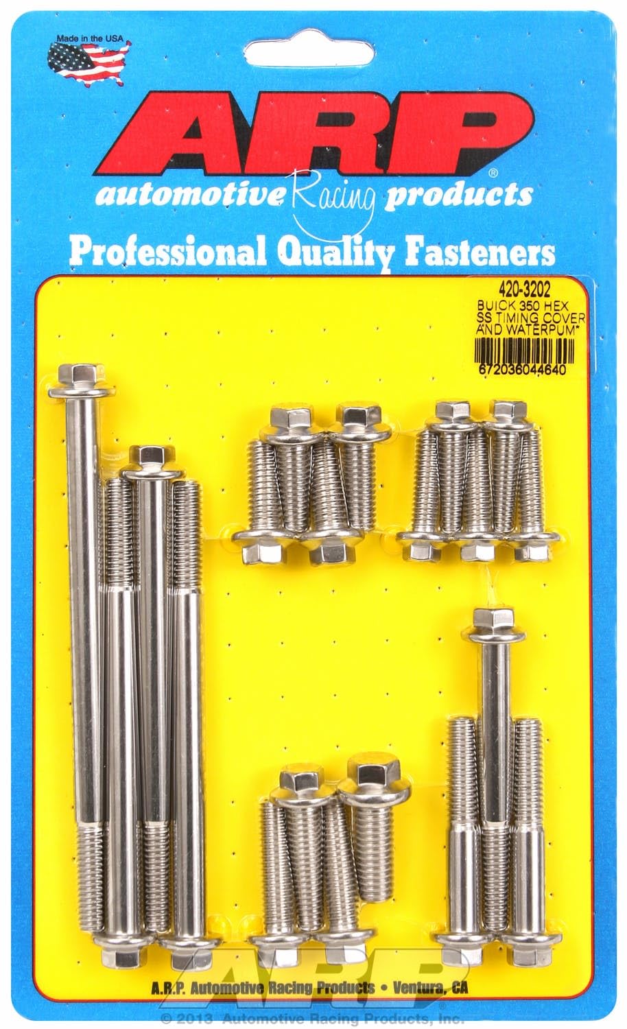 ARP 420-3202 Buick 350 SS Hex Timing Cover & Water Pump Bolt Kit ARP420-3202