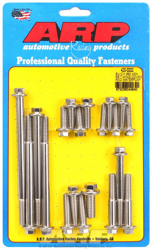 ARP 420-3202 Buick 350 SS Hex Timing Cover & Water Pump Bolt Kit ARP420-3202