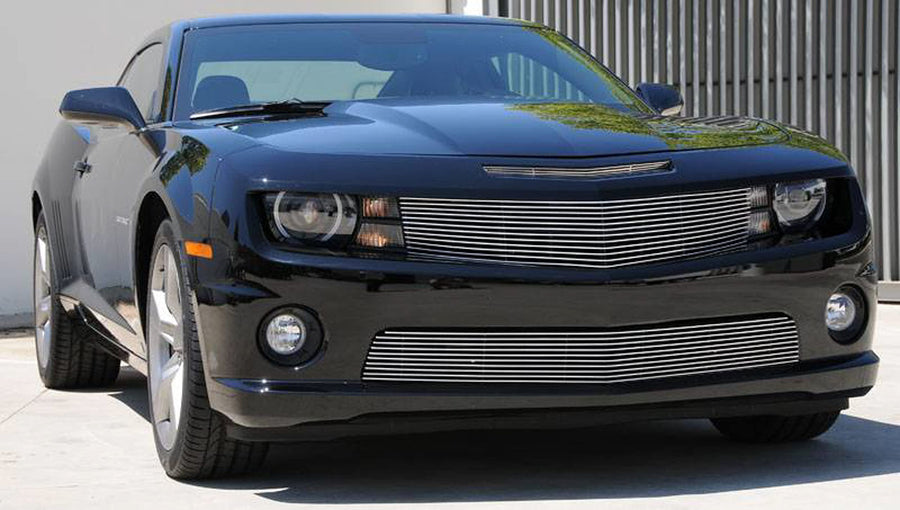Horizontal T-Rex 25028 Aluminum Polished Finish Billet Bumper Grille Overlay for Chevrolet Camaro SS