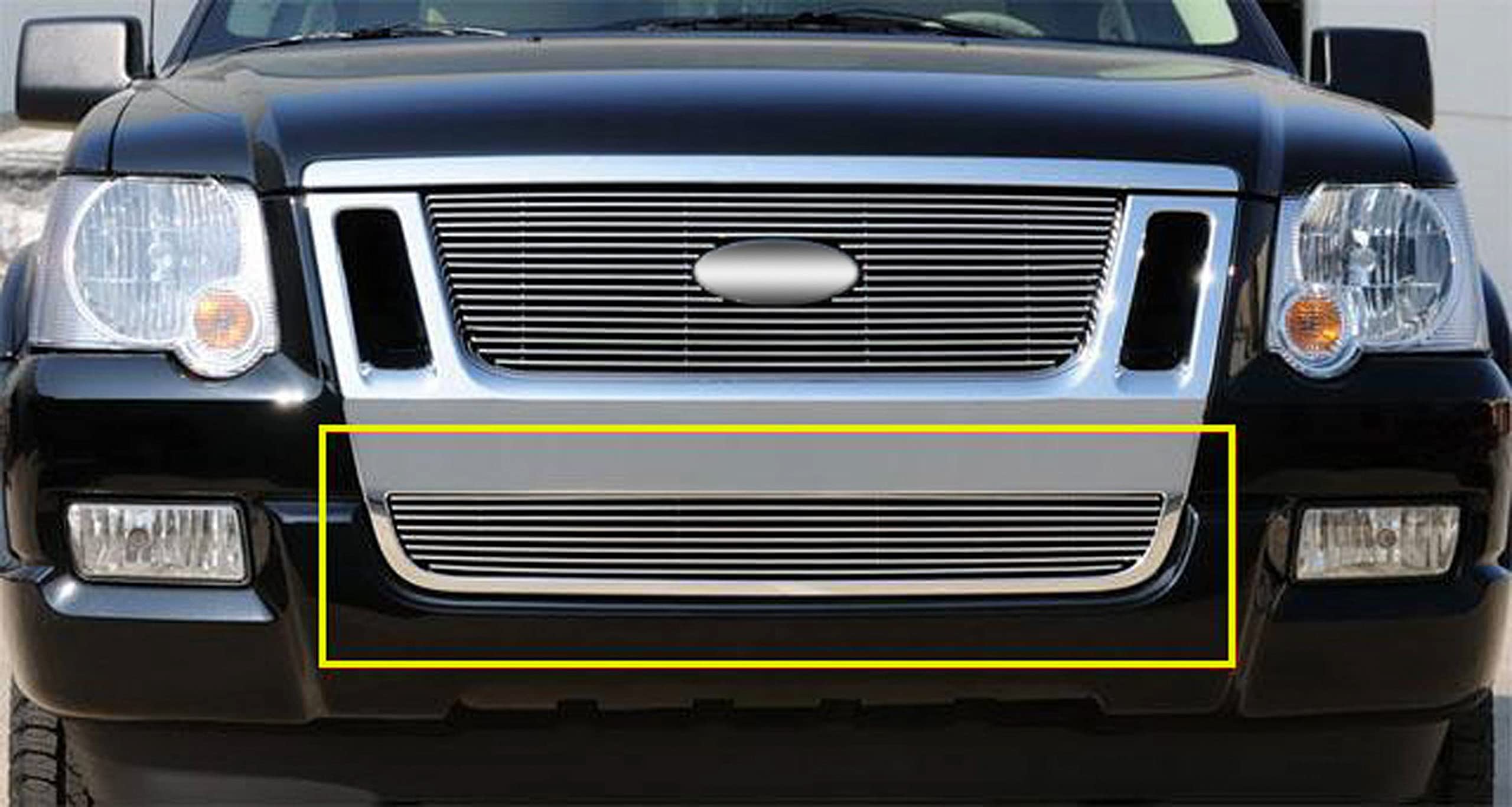 Horizontal T-Rex 25662 Aluminum Polished Finish Billet Bumper Grille Bolt-on for Ford Explorer