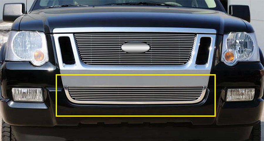 Horizontal T-Rex 25662 Aluminum Polished Finish Billet Bumper Grille Bolt-on for Ford Explorer