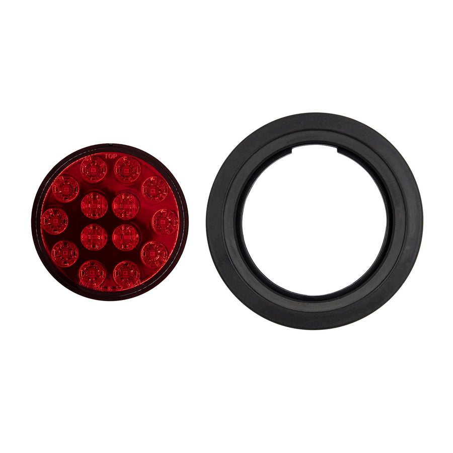 4 Inch Round Trailer Led Light - Heise with Grommet - Red, Round Trailer LED (HE-TR4001)