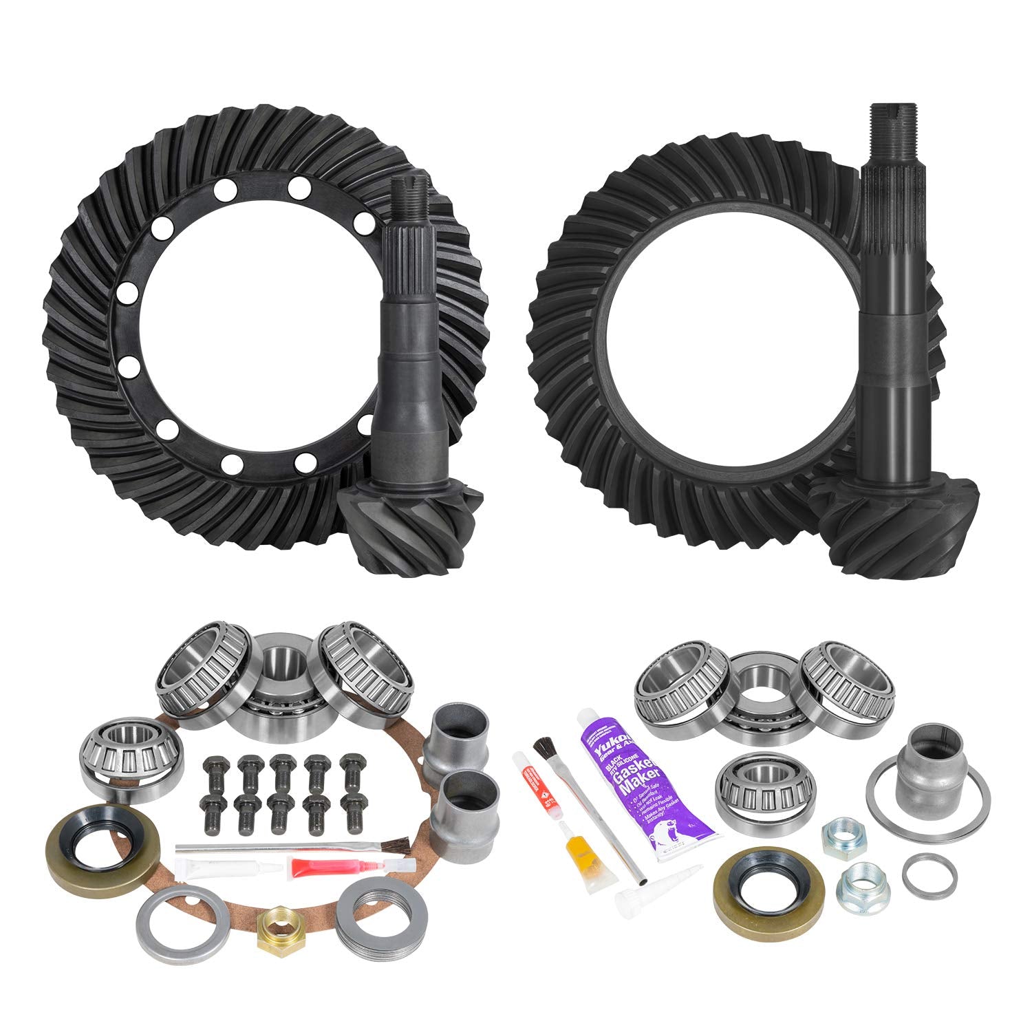 Front & Rear Ring & Pinion Gear Kit Package with Install Kits - Toyota 9.5/8R