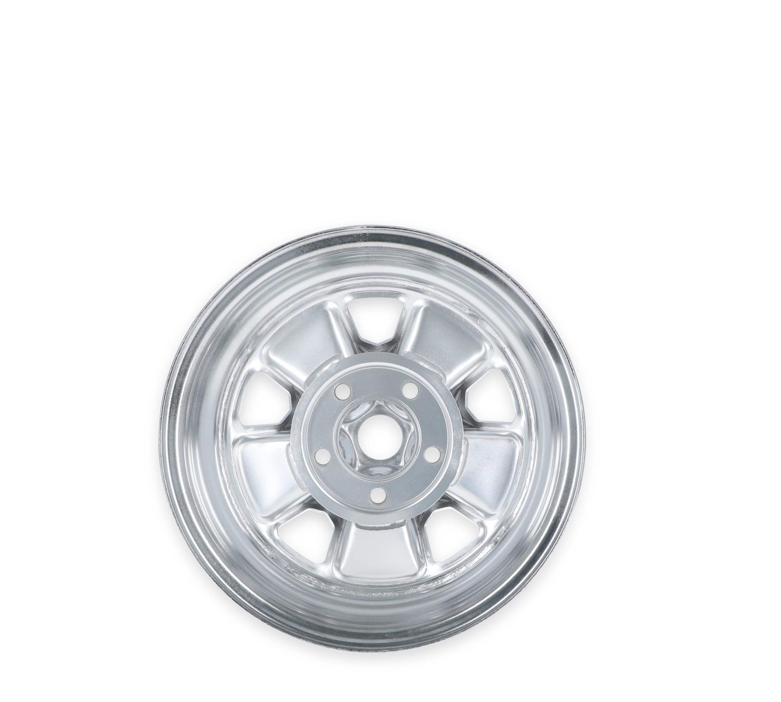 C5ZZ-1007-AR Scott Drake 65 Styled Steel Wheel 14x5 3 bs Chrome/Charcoal Inserts