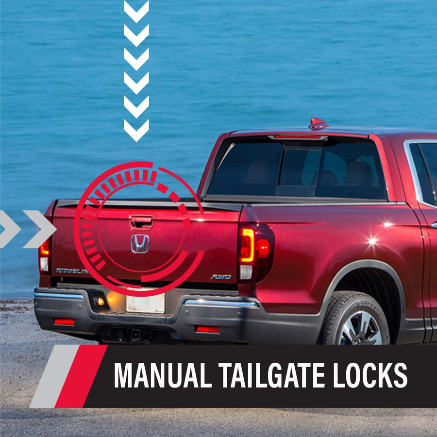 Manual Add-On Tailgate Lock Kit POP & LOCK – for Honda Ridgeline, Fits 2017 to 2019 (Black, PL6250, Must have a PL8600 Installed)