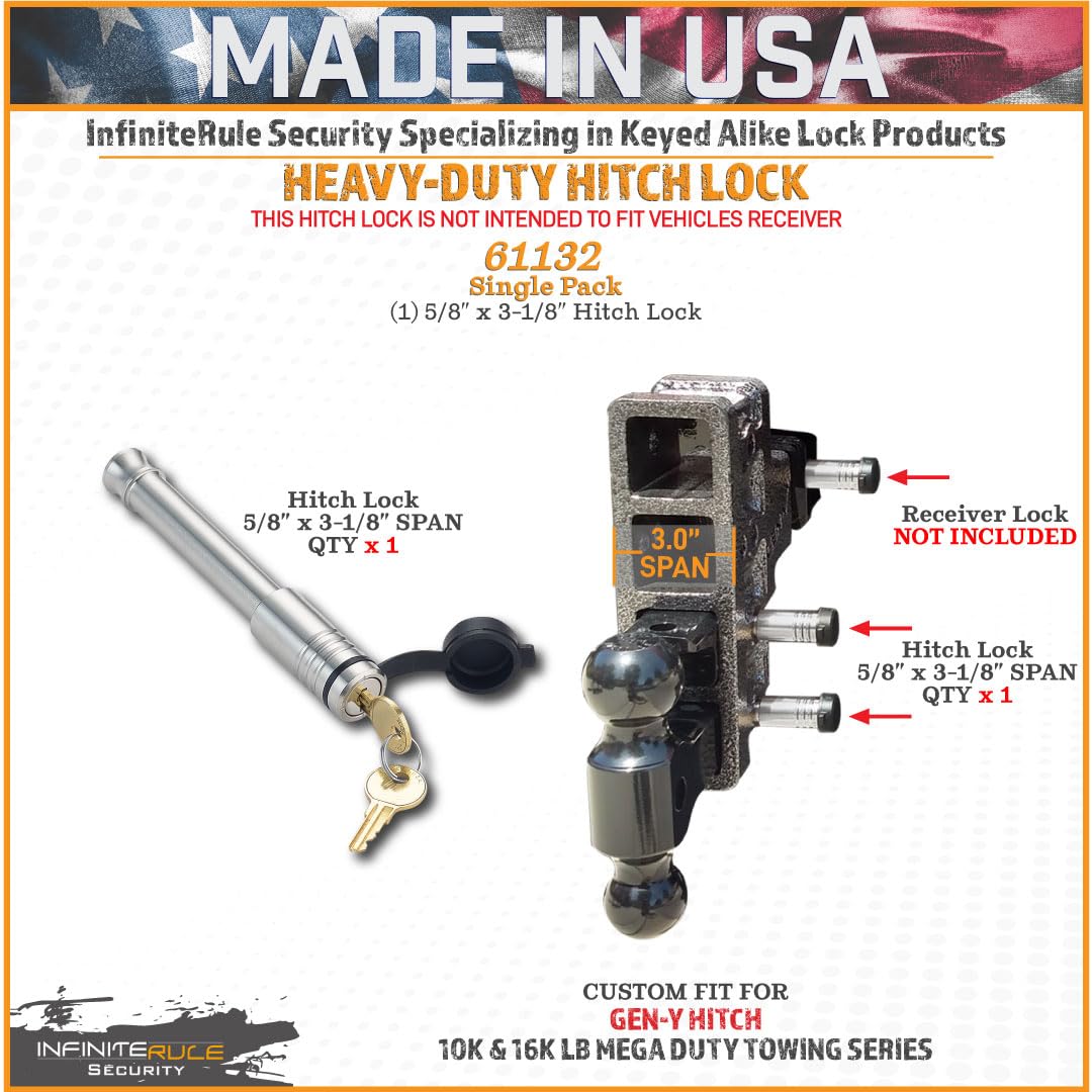 Hitch Lock for Gen-Y Mega Duty 10K LB & 16K LB Series | 61132 - Fits Adjustable Ball Mount Only - Does NOT FIT Vehicle Receiver