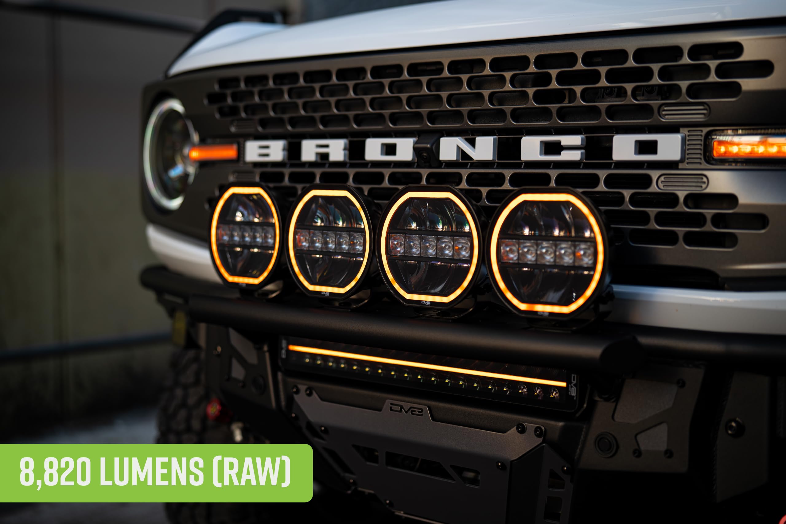 20-Inch DV8 Offroad Halo Elite Dual Row Light Bar with Accent | Flood & Spot Pattern | Driving & Off-Road Modes | 8,820 Lumens | 5700K Main Light | Amber or Clear Accent Light