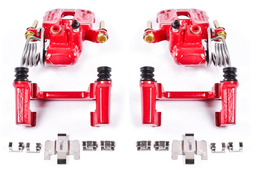 Power Stop S4824 Rear High-Temp Pair of Red Powder Coated Calipers For 1994-1998 Ford Mustang Base | 1999-2004 Mustang Base & GT