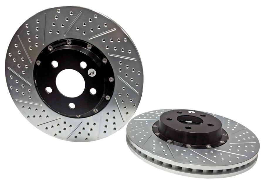Baer Brakes EradiSpeed+ 2261041 Front 2-piece Brake Rotors Slotted Drilled Zinc Plated
