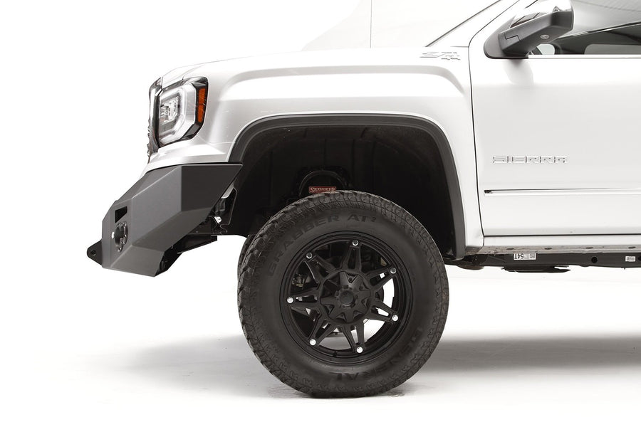 Premium Winch Front Bumper Fab Fours GS16-F3951-B Uncoated/Paintable w/No Guard w/Sensors [AWSL]