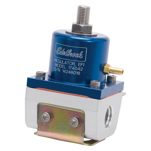 Edelbrock EFI Fuel Pressure Regulator 174042 180 GPH 35-90 PSI. 6AN Inlet/Outlet 6AN Return Line Blue/Clear