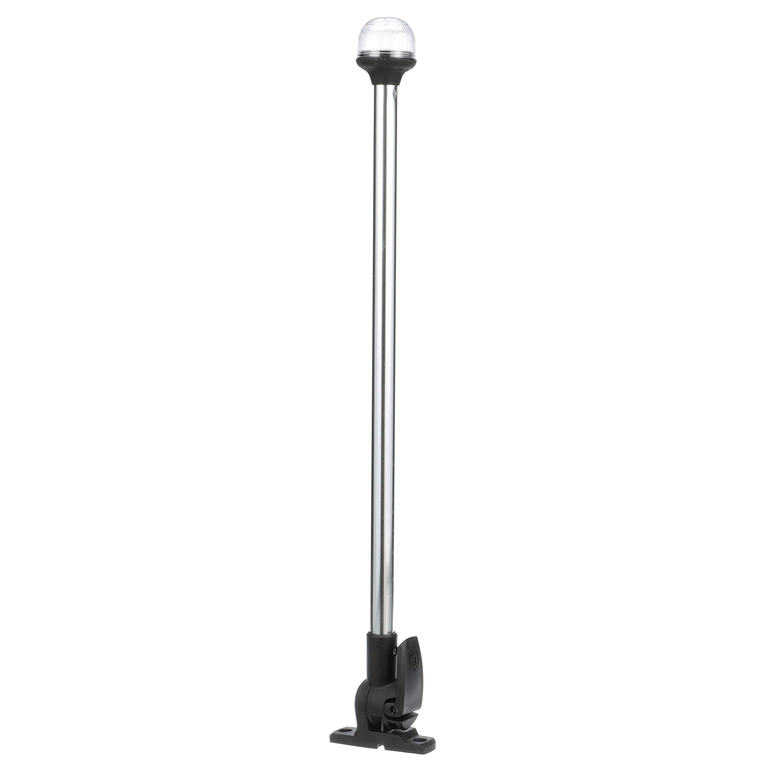 Attwood All-Round 5350-PA20-7 Incandescent Fold Down Navigation Light, Horizontal Mount, Black Base, 20-Inch