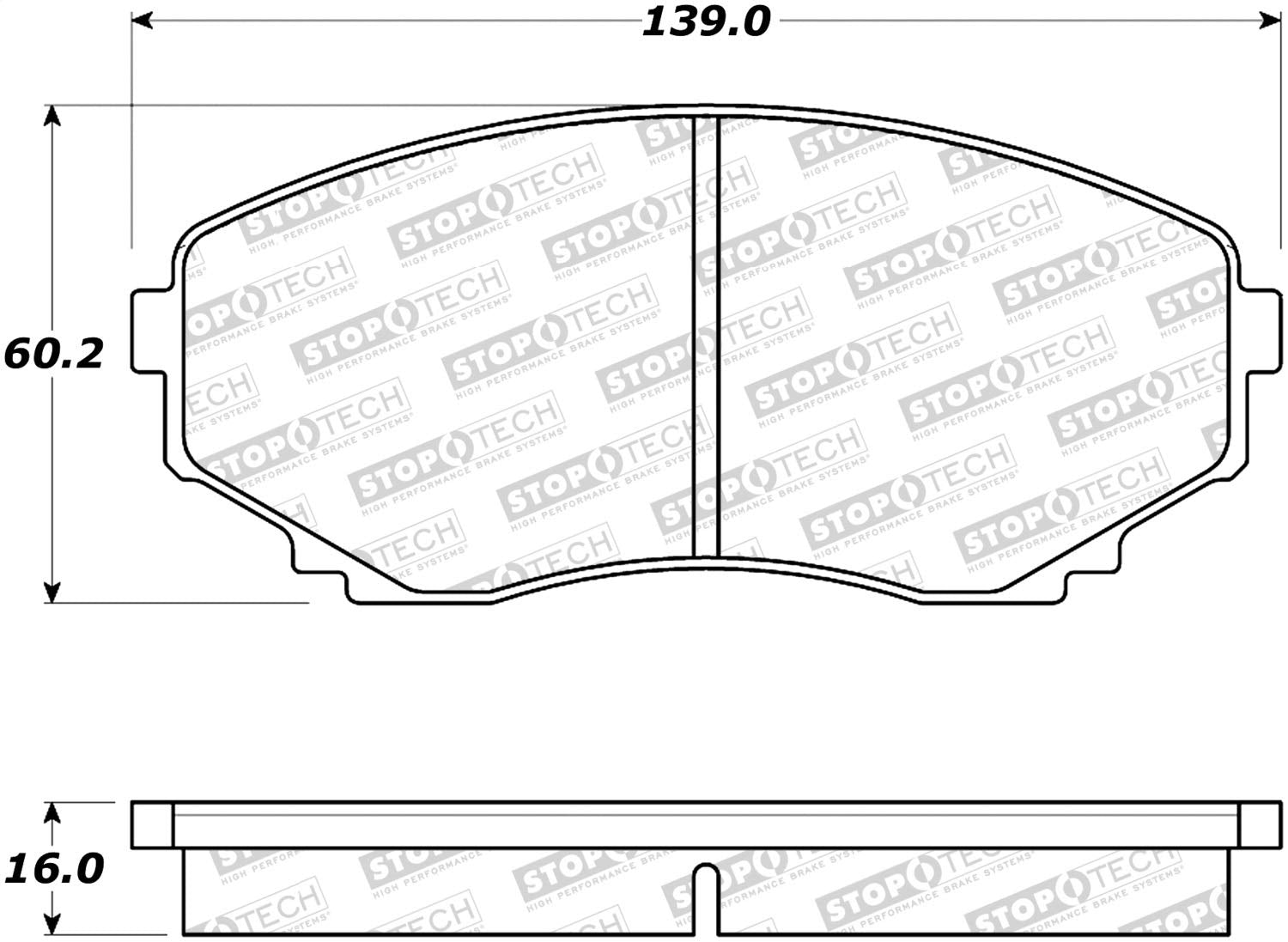 Front StopTech 308.05510 Brake Pads with Shims and Hardware Street